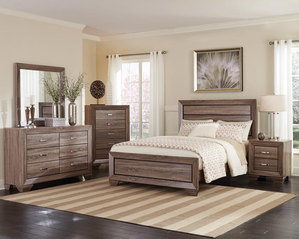 Kauffman Wood Panel Bed, California King Size