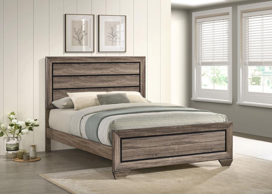 Kauffman Wood Panel Bed, Queen Size