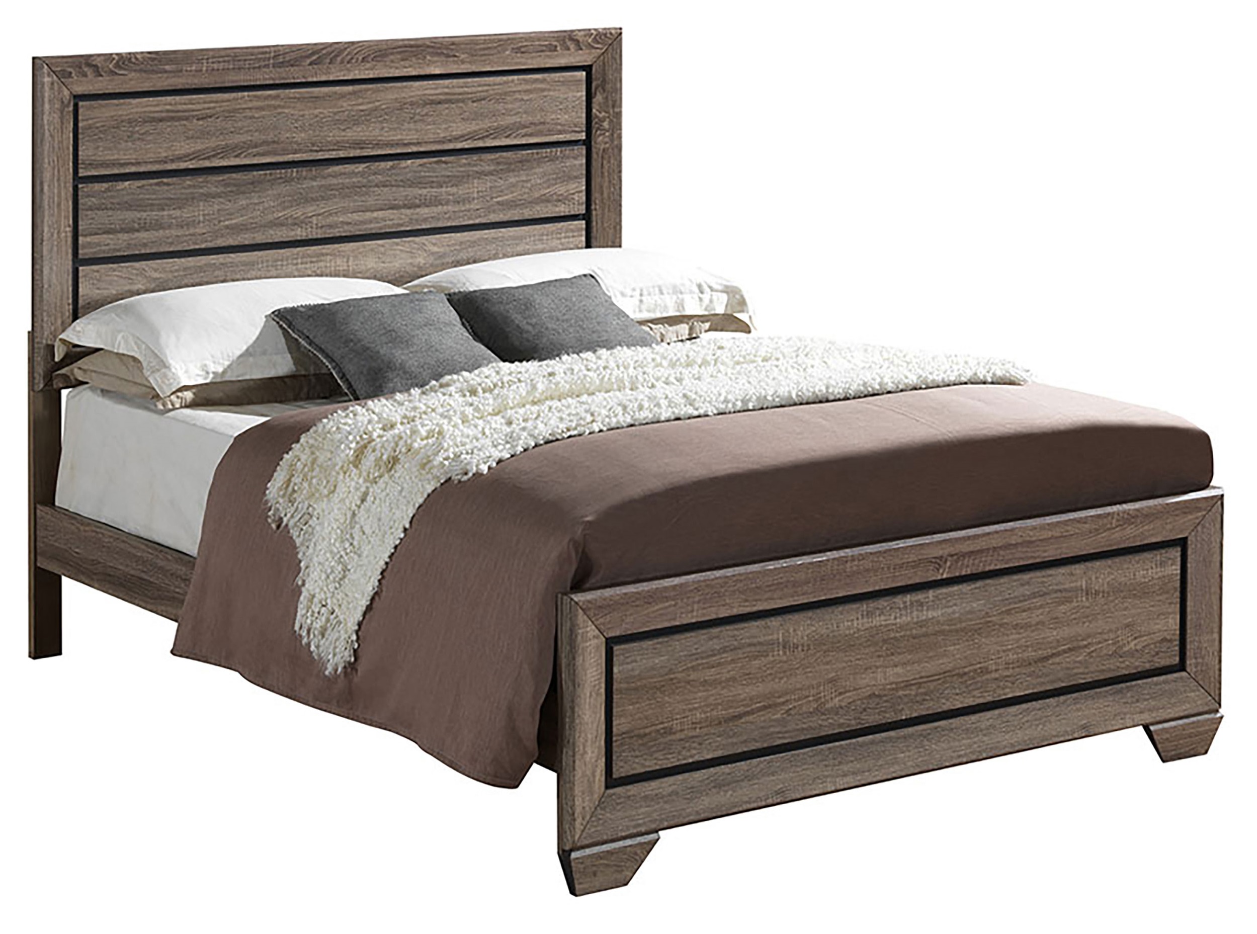 Kauffman Wood Panel Bed, Queen Size