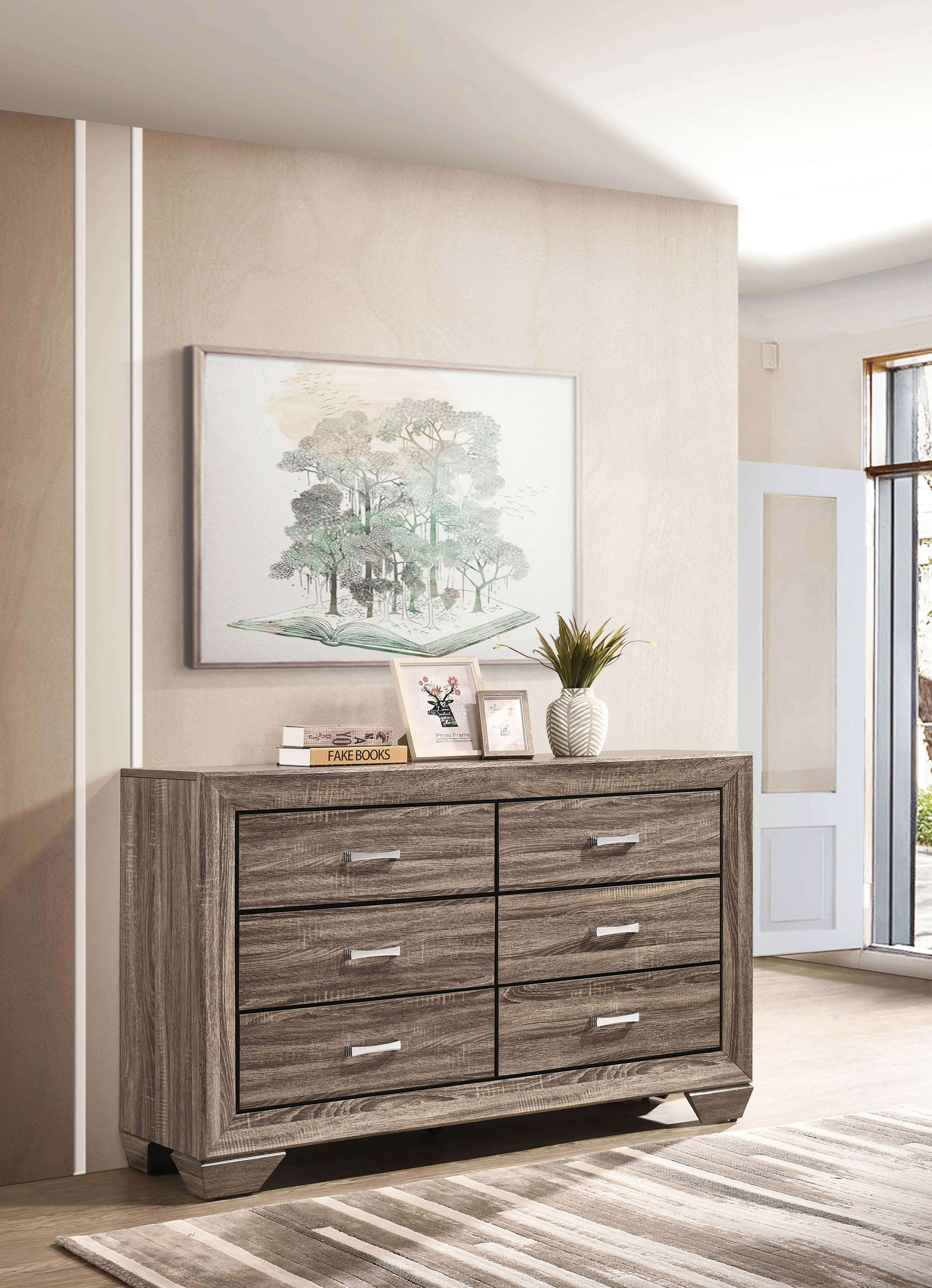 Kauffman Wood Double Dresser w/6 Drawers