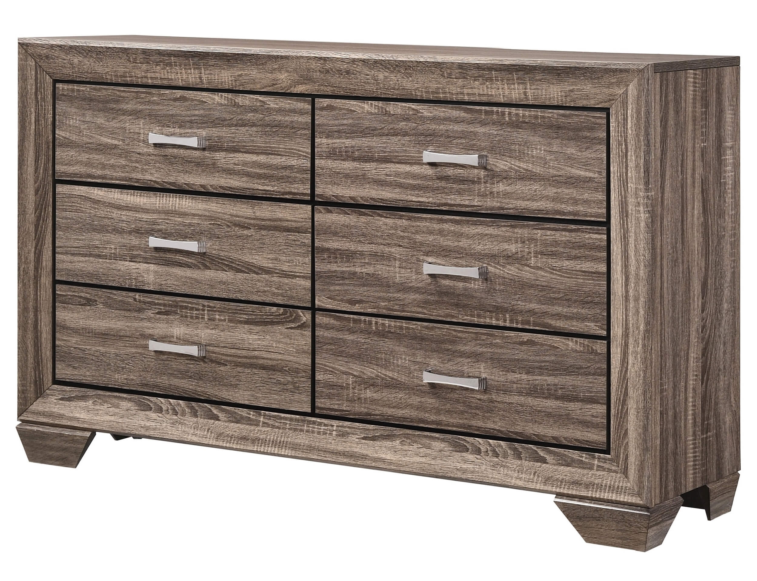 Kauffman Wood Double Dresser w/6 Drawers