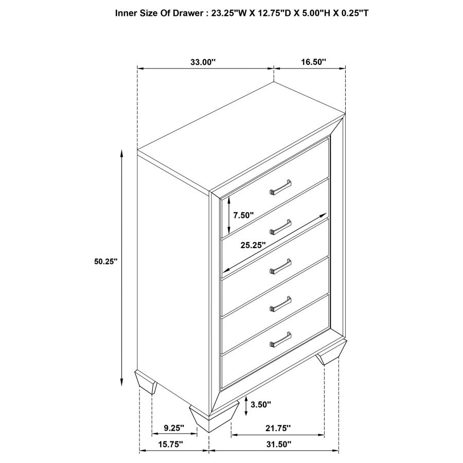 Kauffman Wood Chest w/5 Drawers
