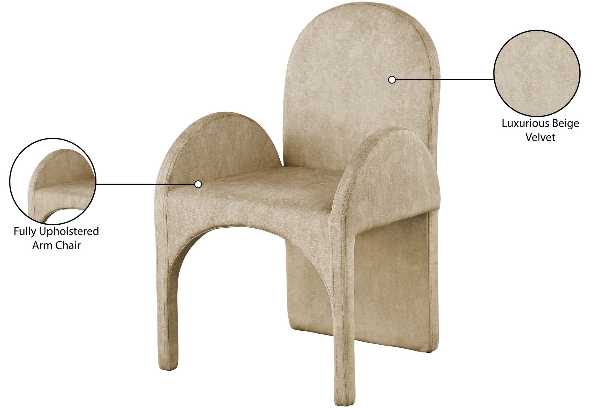 Summer Velvet Dining Arm Chair