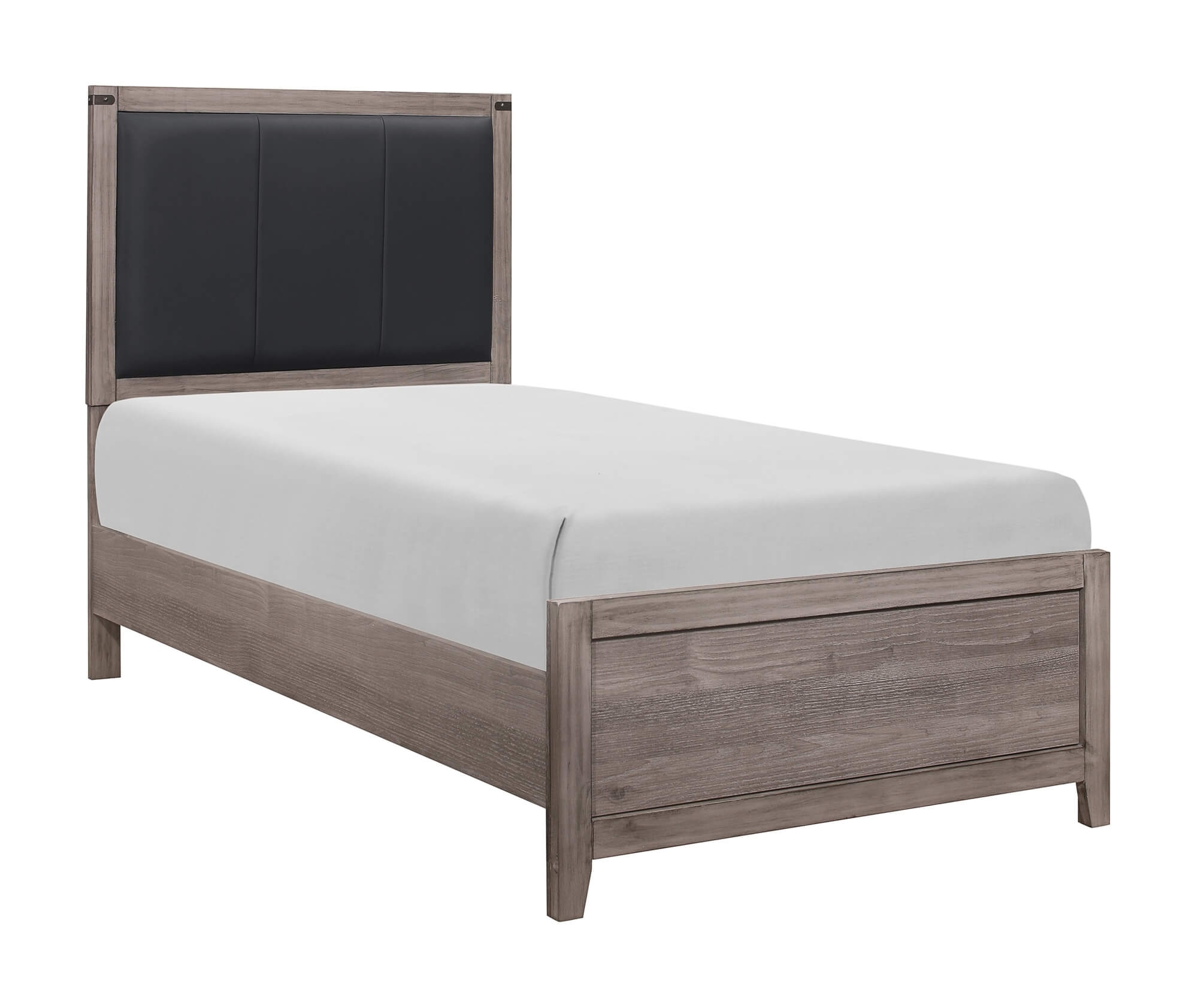 Brownish Grey Finish Panel Bed