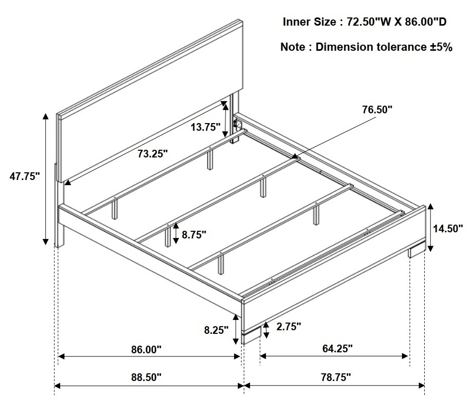 Edmonton Wood Panel Bed