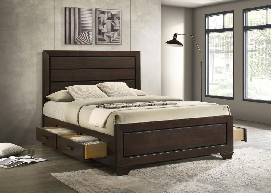 Kauffman Wood Storage Bed, Queen Size