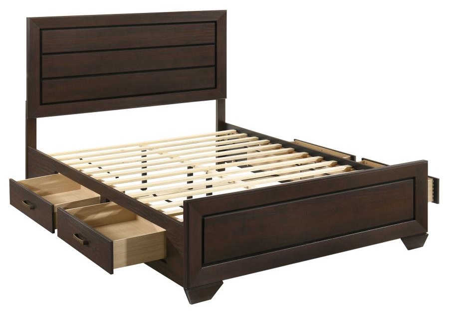 Kauffman Wood Storage Bed, Queen Size