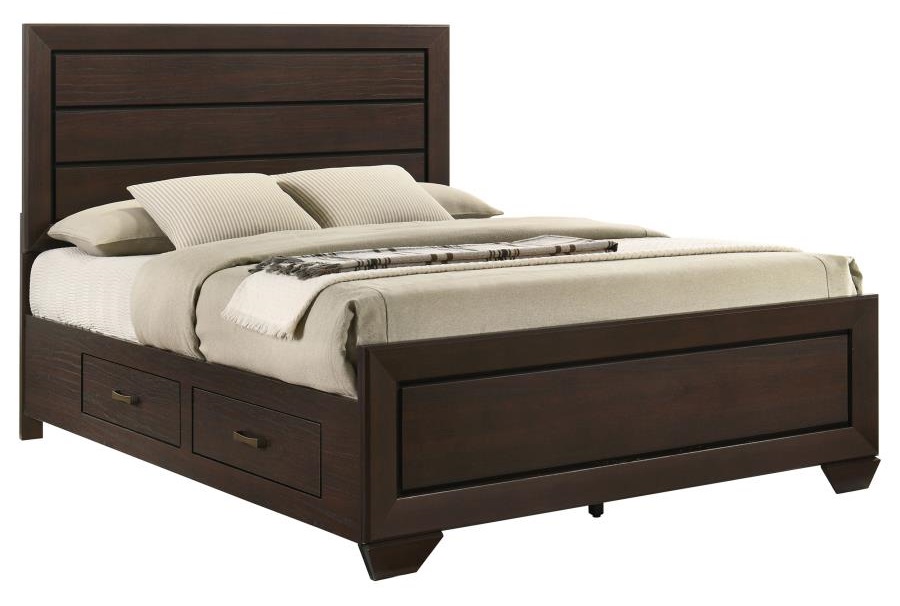 Kauffman Wood Storage Bed, Queen Size