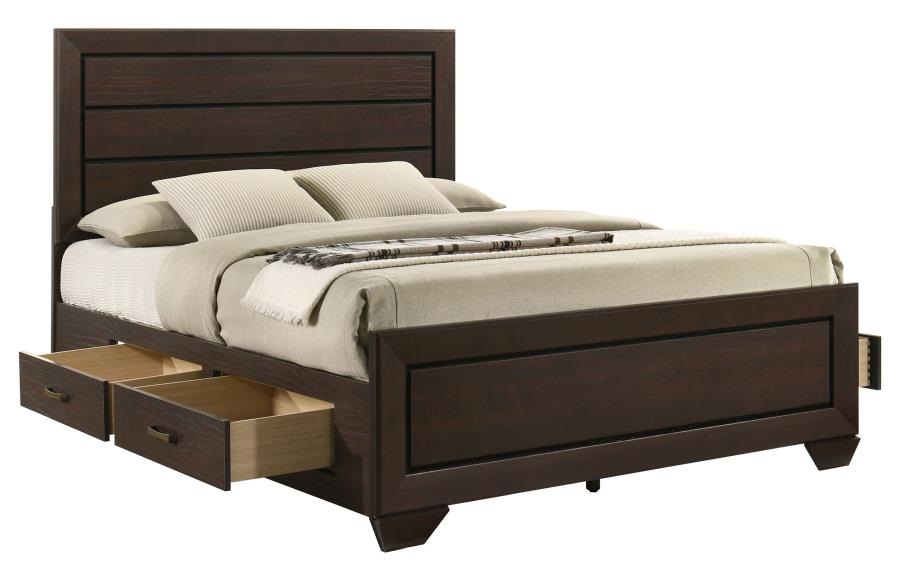 Kauffman Wood Storage Bed, Queen Size