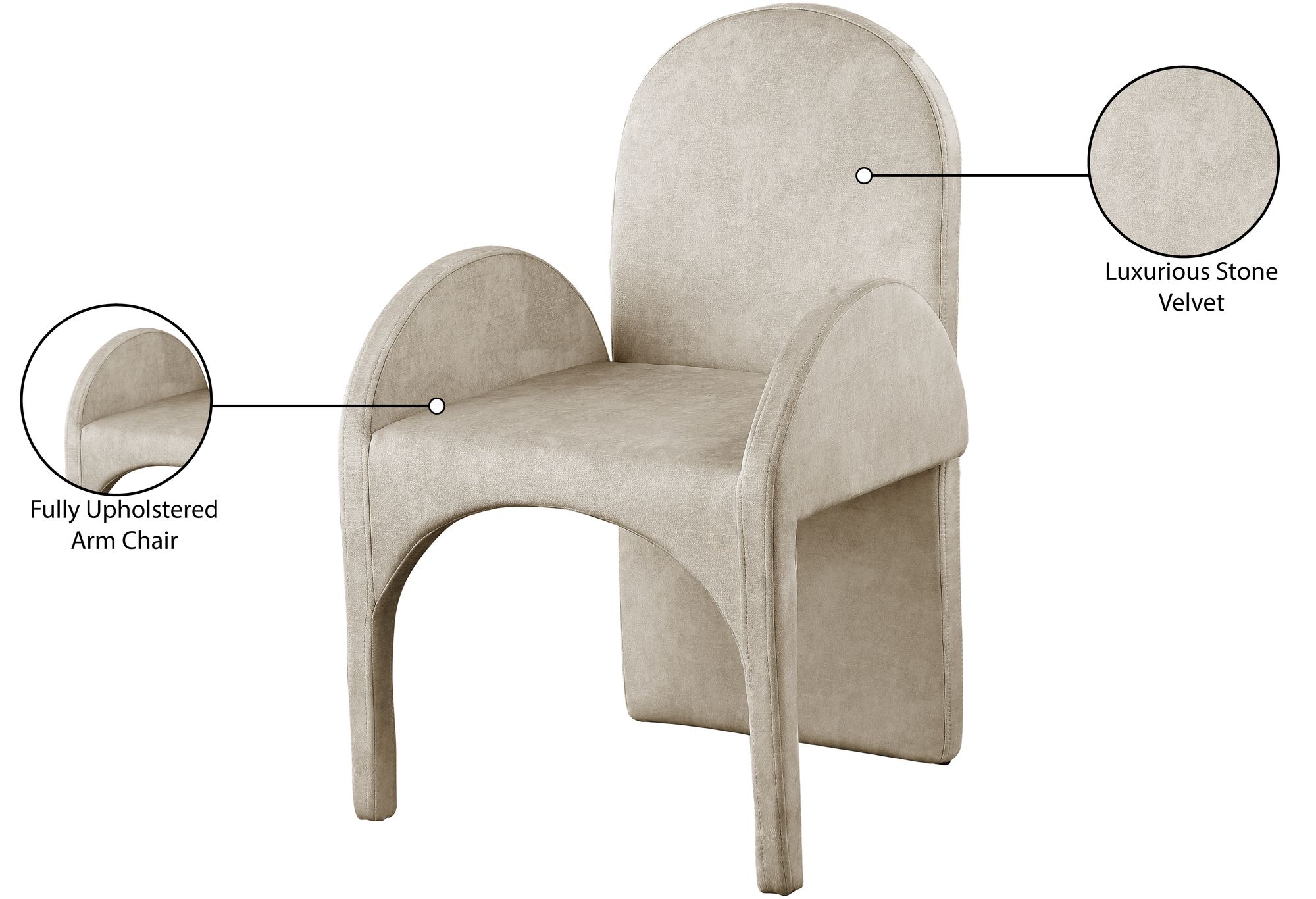 Summer Velvet Dining Arm Chair