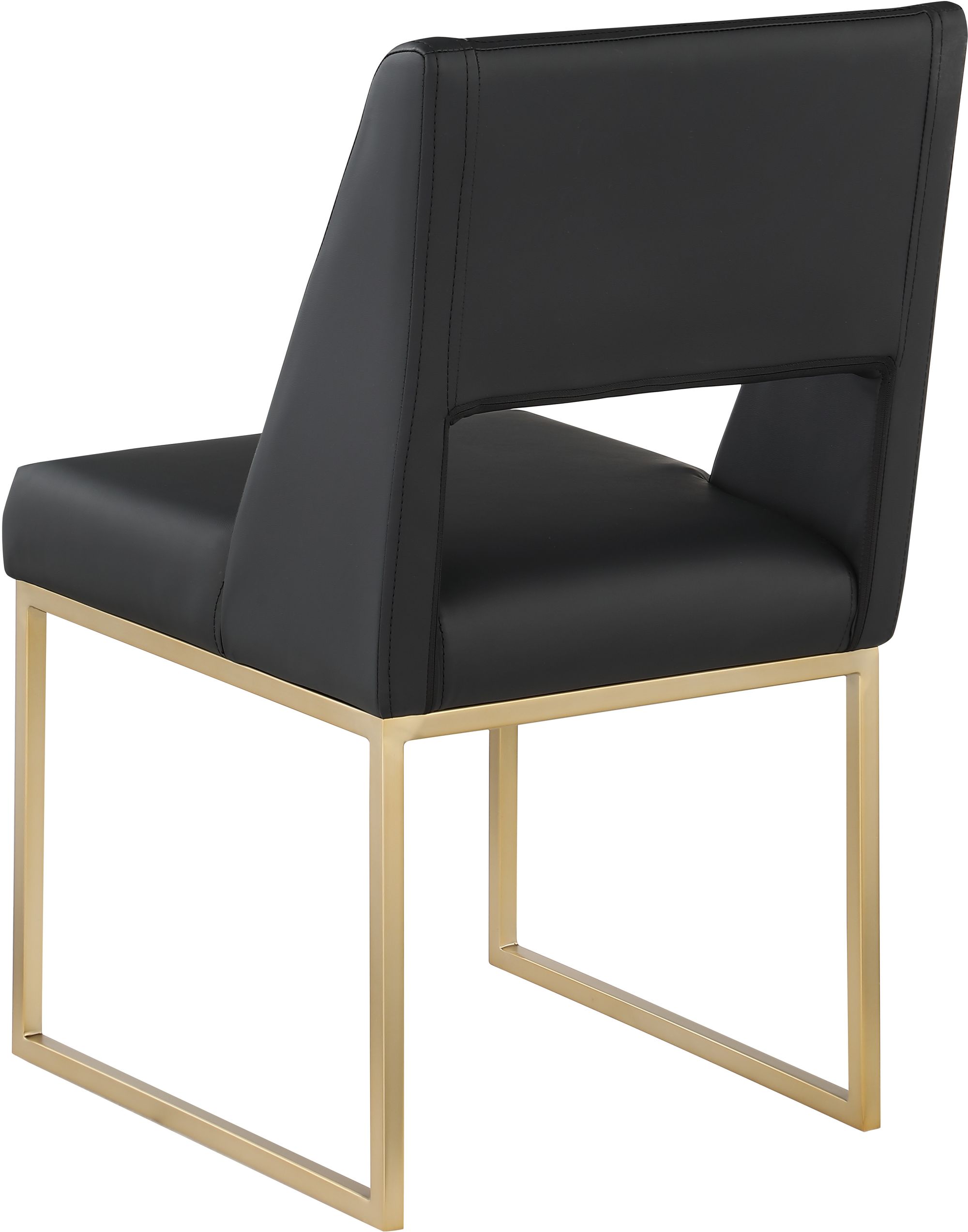Jayce Faux Leather Dining Chair with Brushed Brass Frame