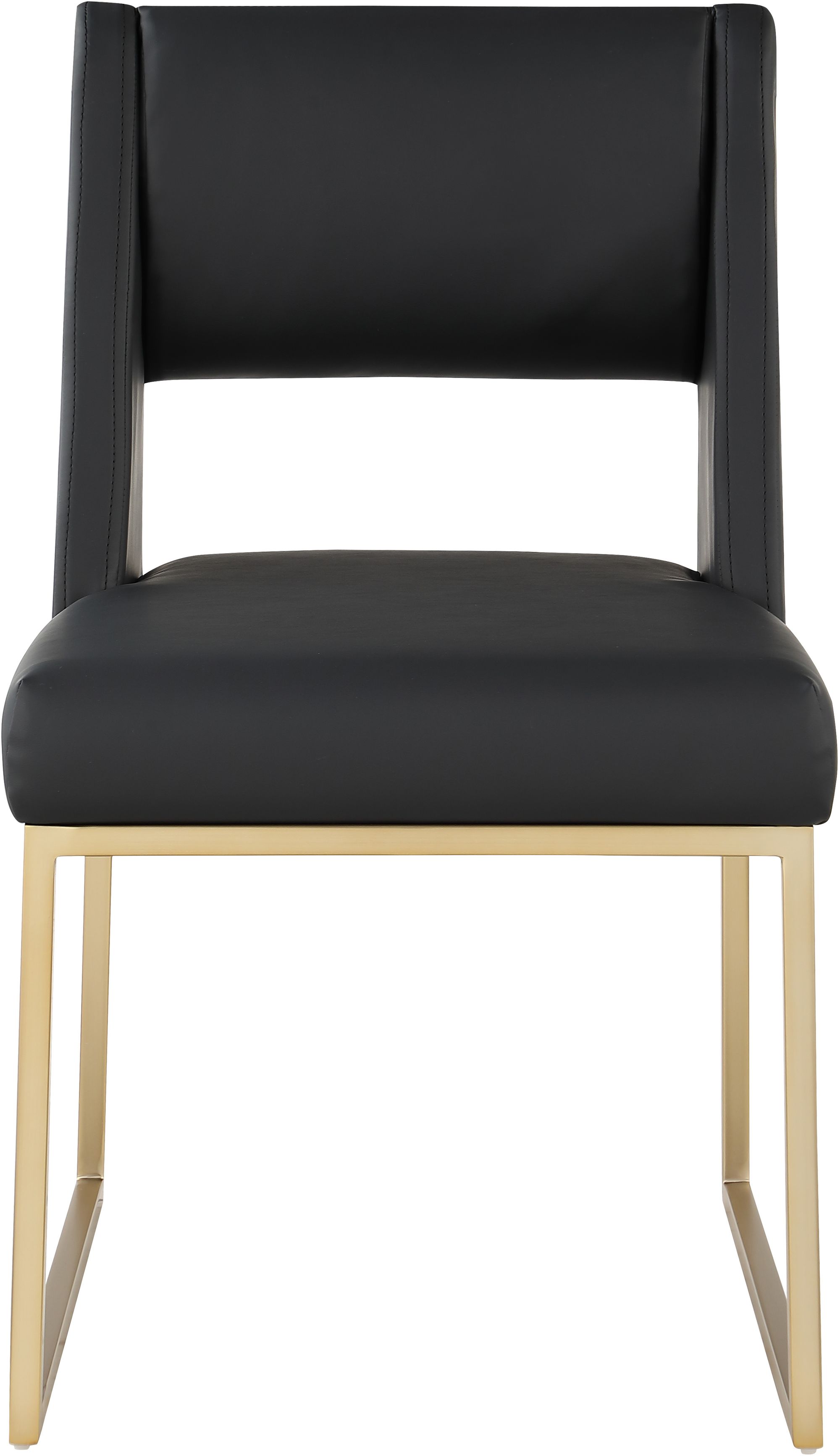 Jayce Faux Leather Dining Chair with Brushed Brass Frame