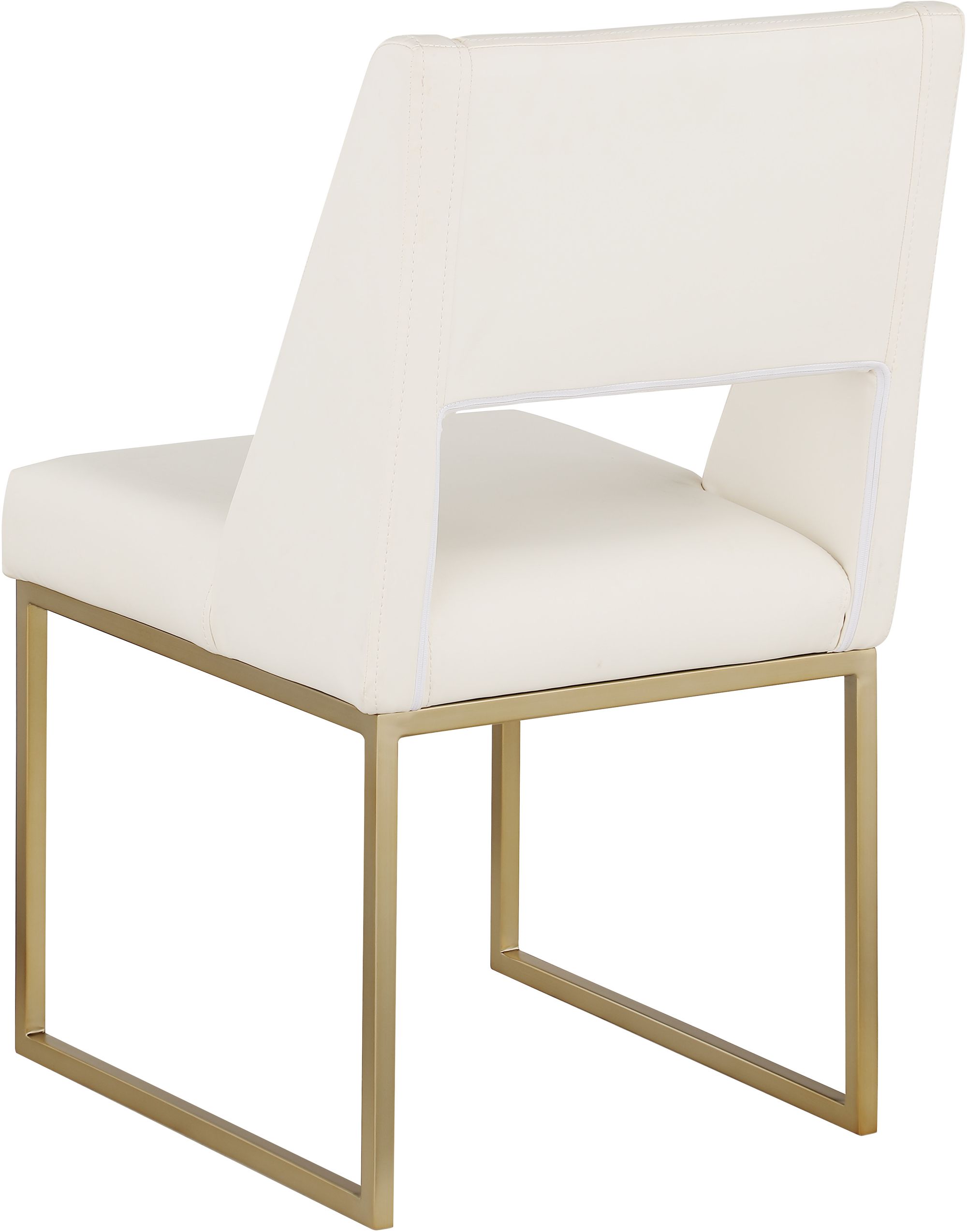 Jayce Faux Leather Dining Chair with Brushed Brass Frame