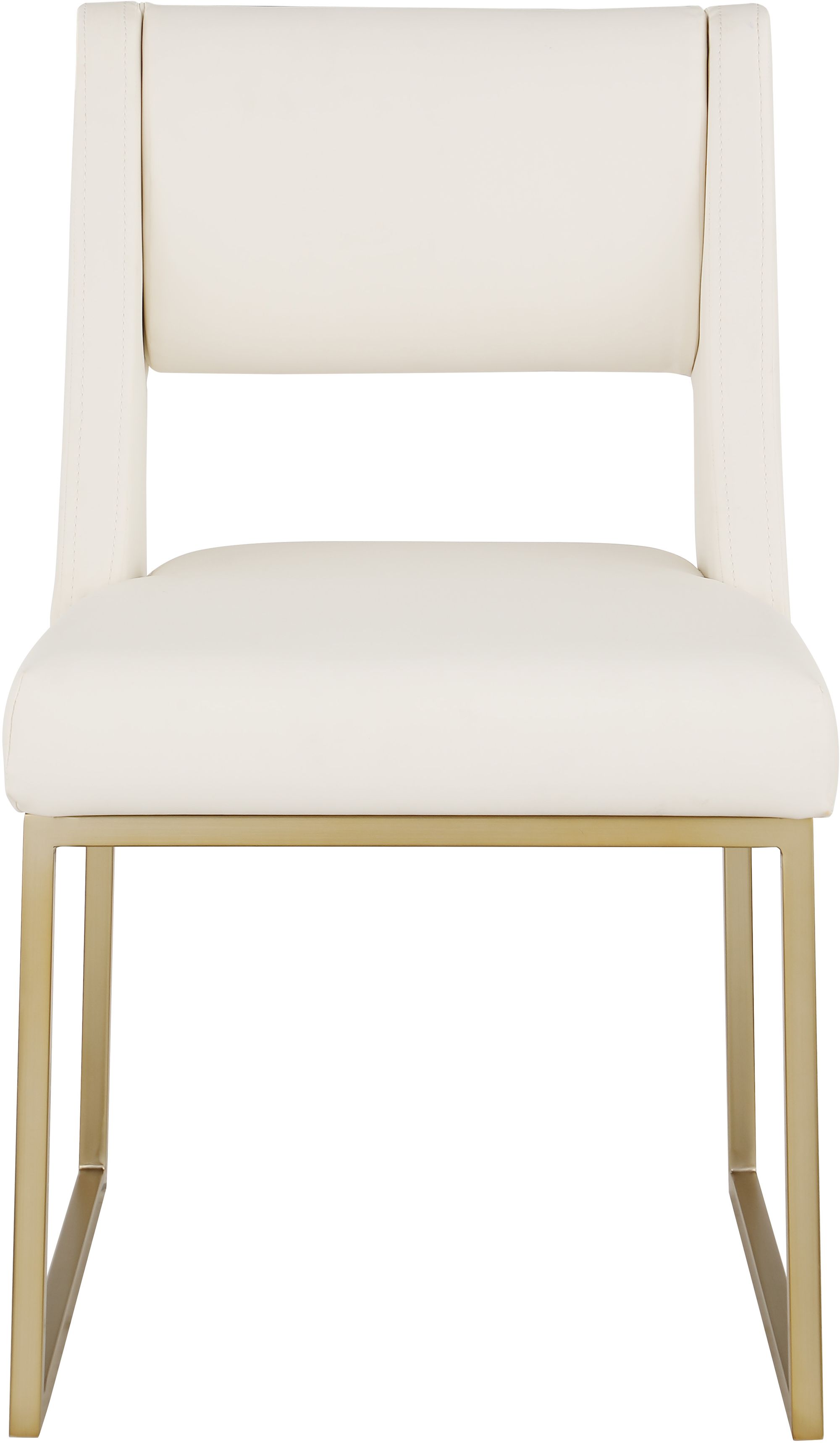 Jayce Faux Leather Dining Chair with Brushed Brass Frame