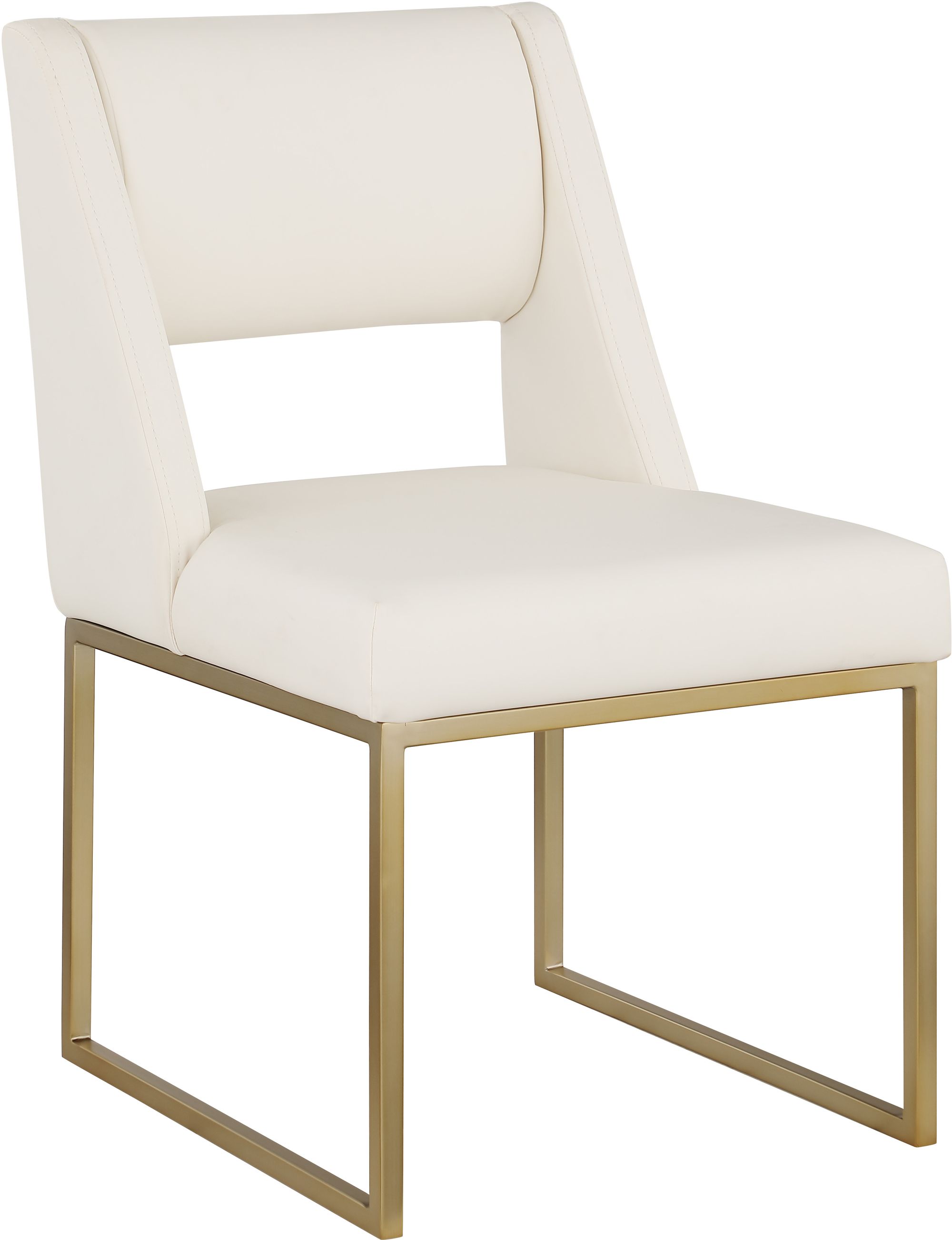 Jayce Faux Leather Dining Chair with Brushed Brass Frame