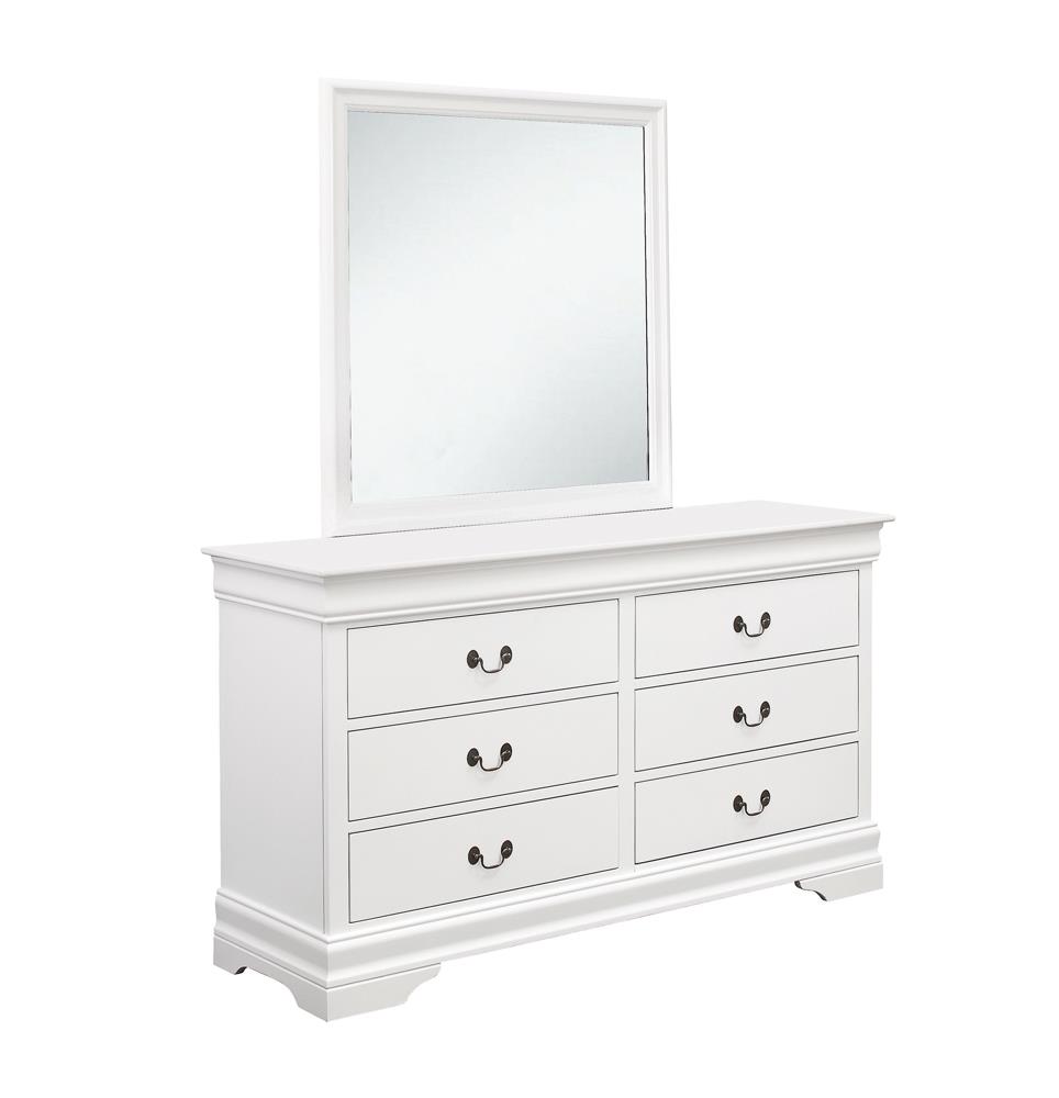 Louis Philippe Wood Double Dresser w/6 Drawers