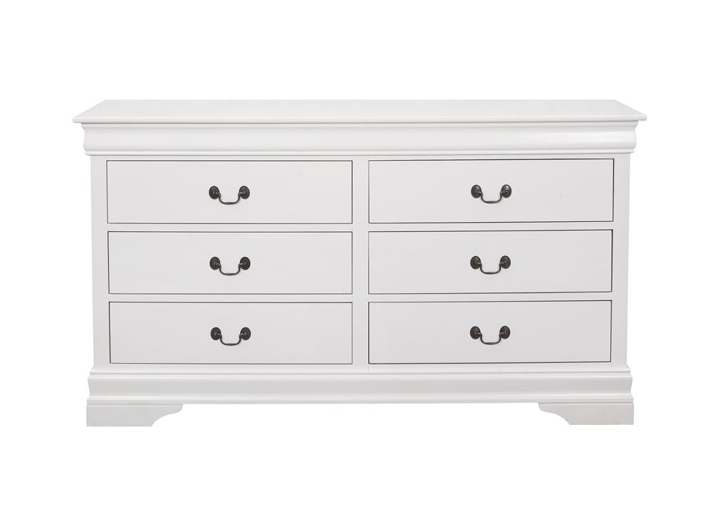Louis Philippe Wood Double Dresser w/6 Drawers