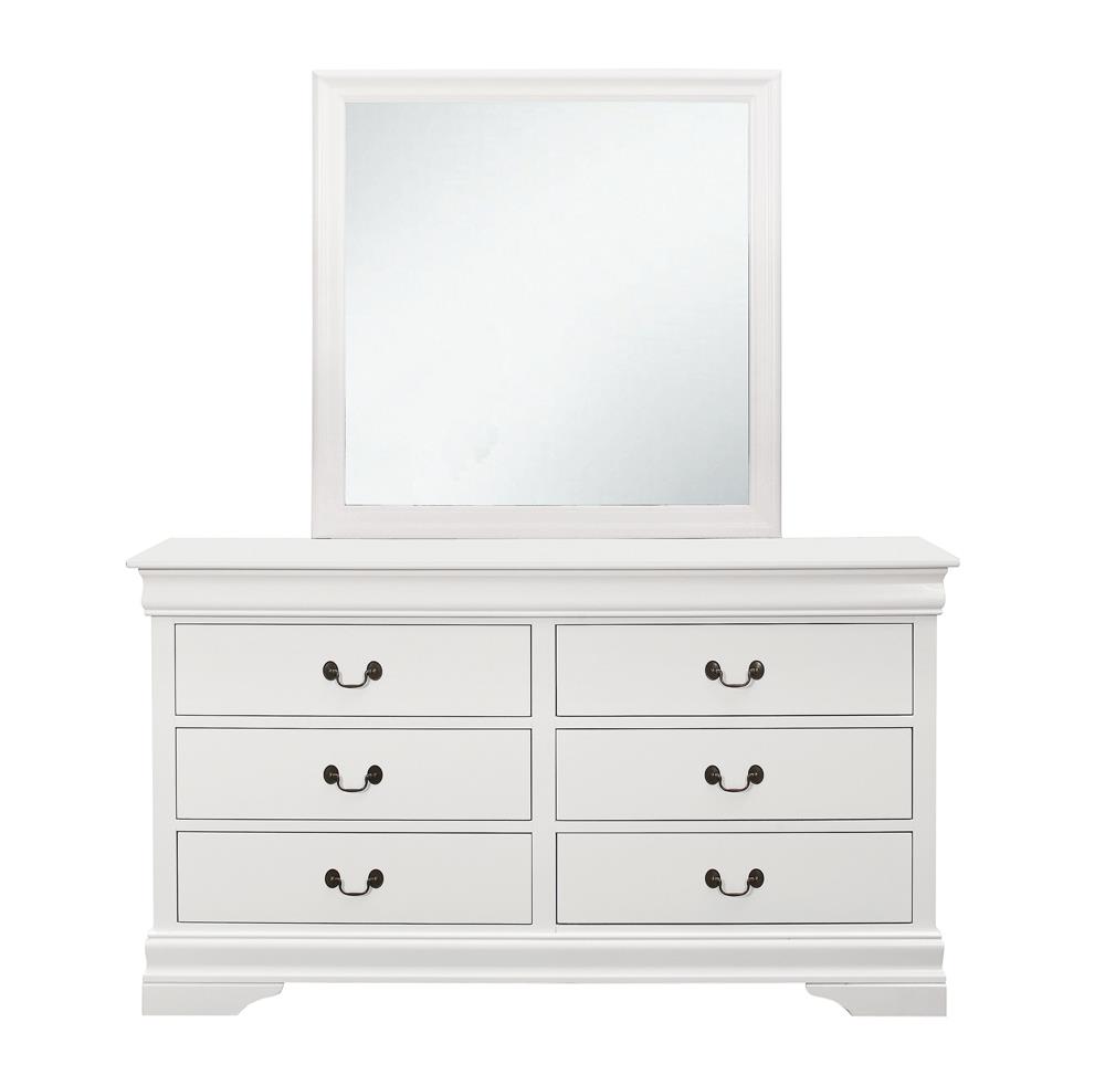 Louis Philippe Wood Double Dresser w/6 Drawers