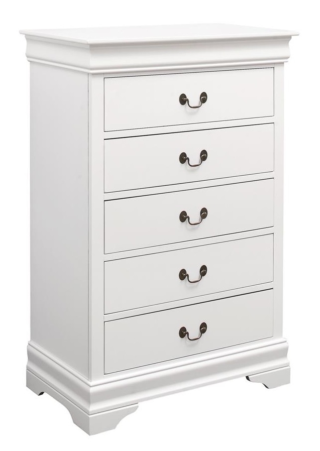 Louis Philippe Wood Chest w/5 Drawers