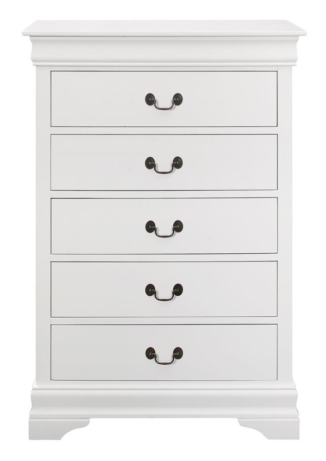 Louis Philippe Wood Chest w/5 Drawers