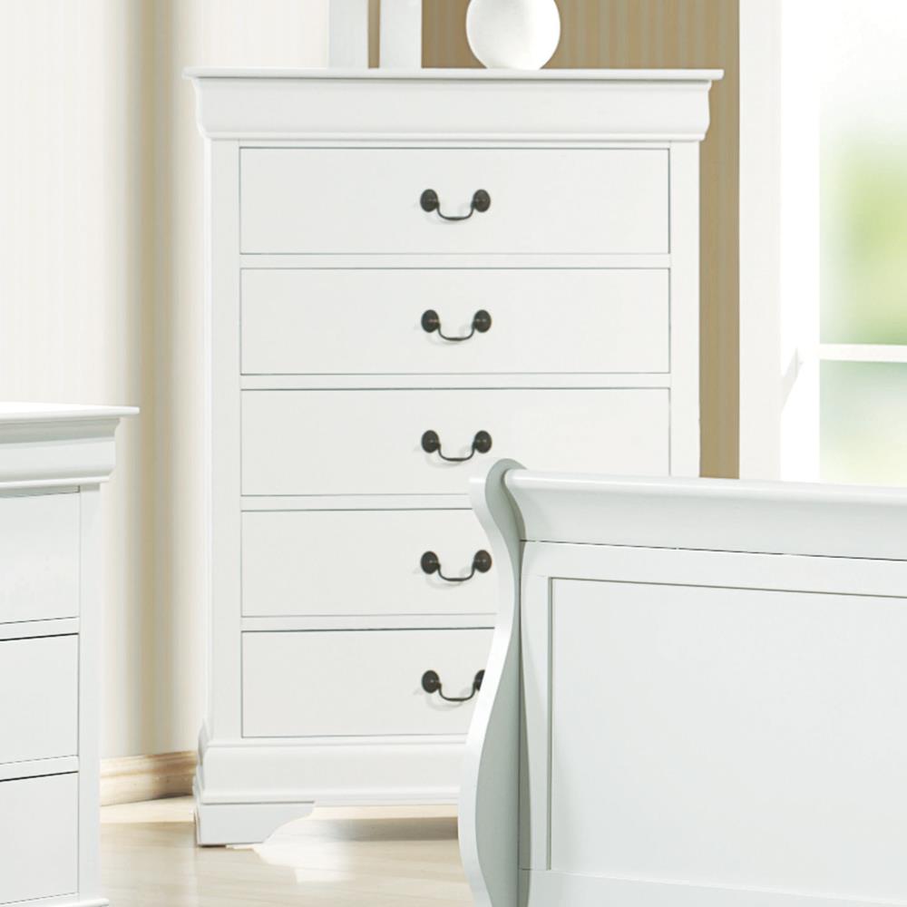 Louis Philippe Wood Chest w/5 Drawers
