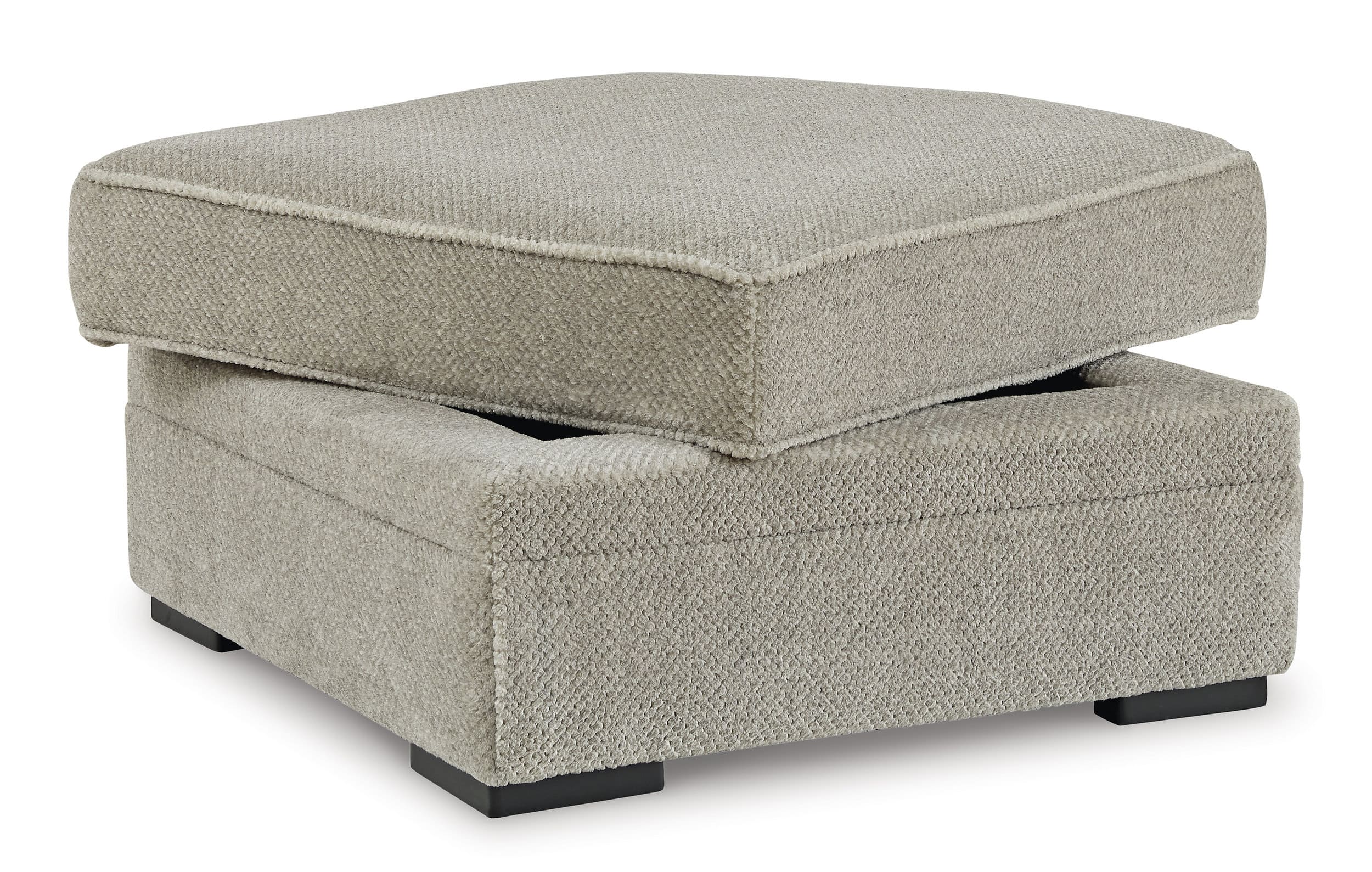 Calnita 36" Square Storage Ottoman - Sisal Beige Fabric & Flip Top