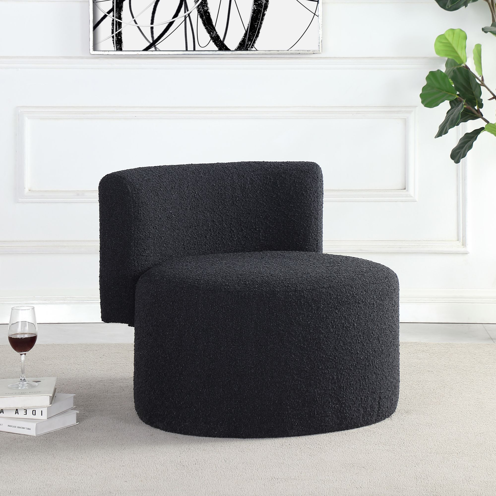 Como Boucle Fabric Accent Chair