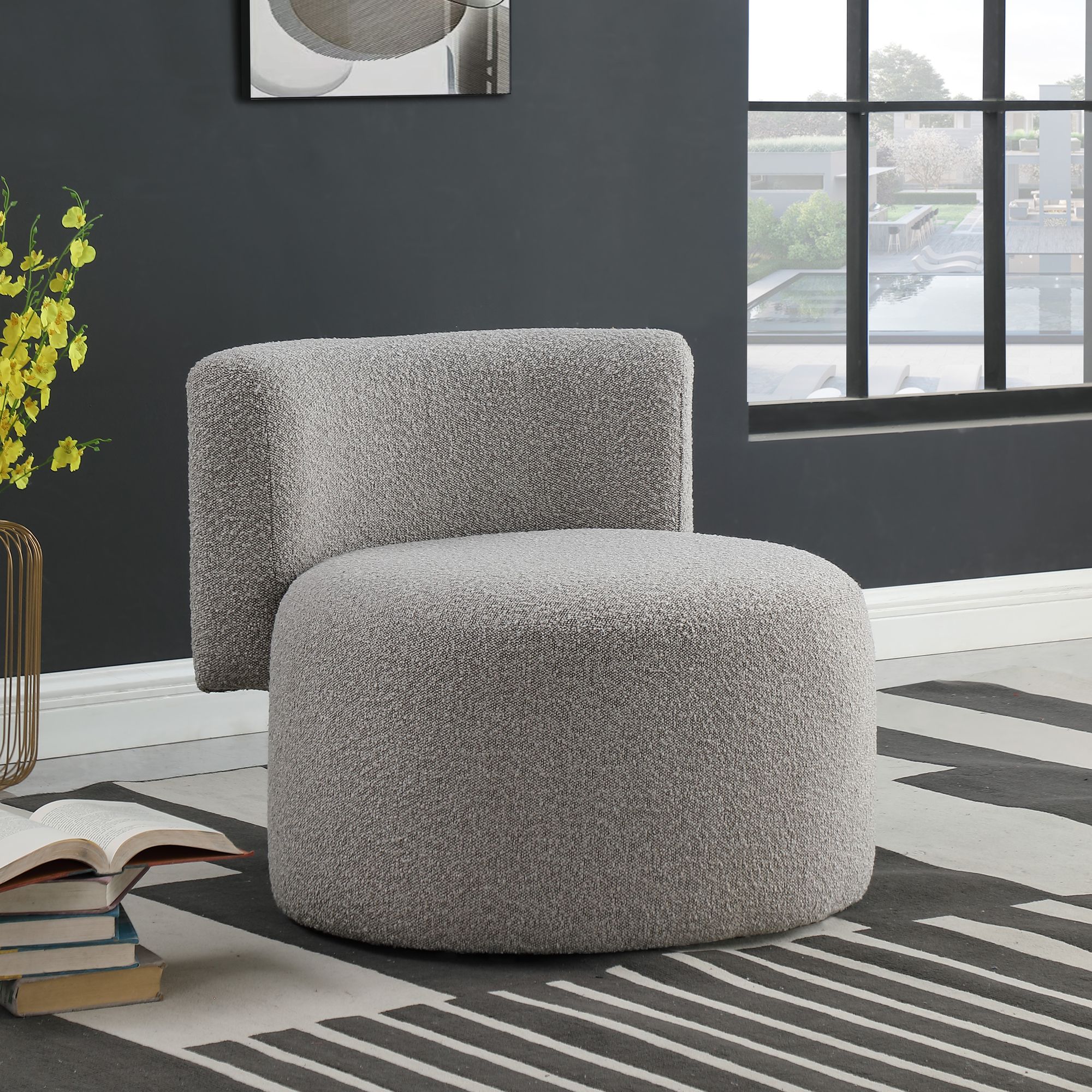 Como Boucle Fabric Accent Chair