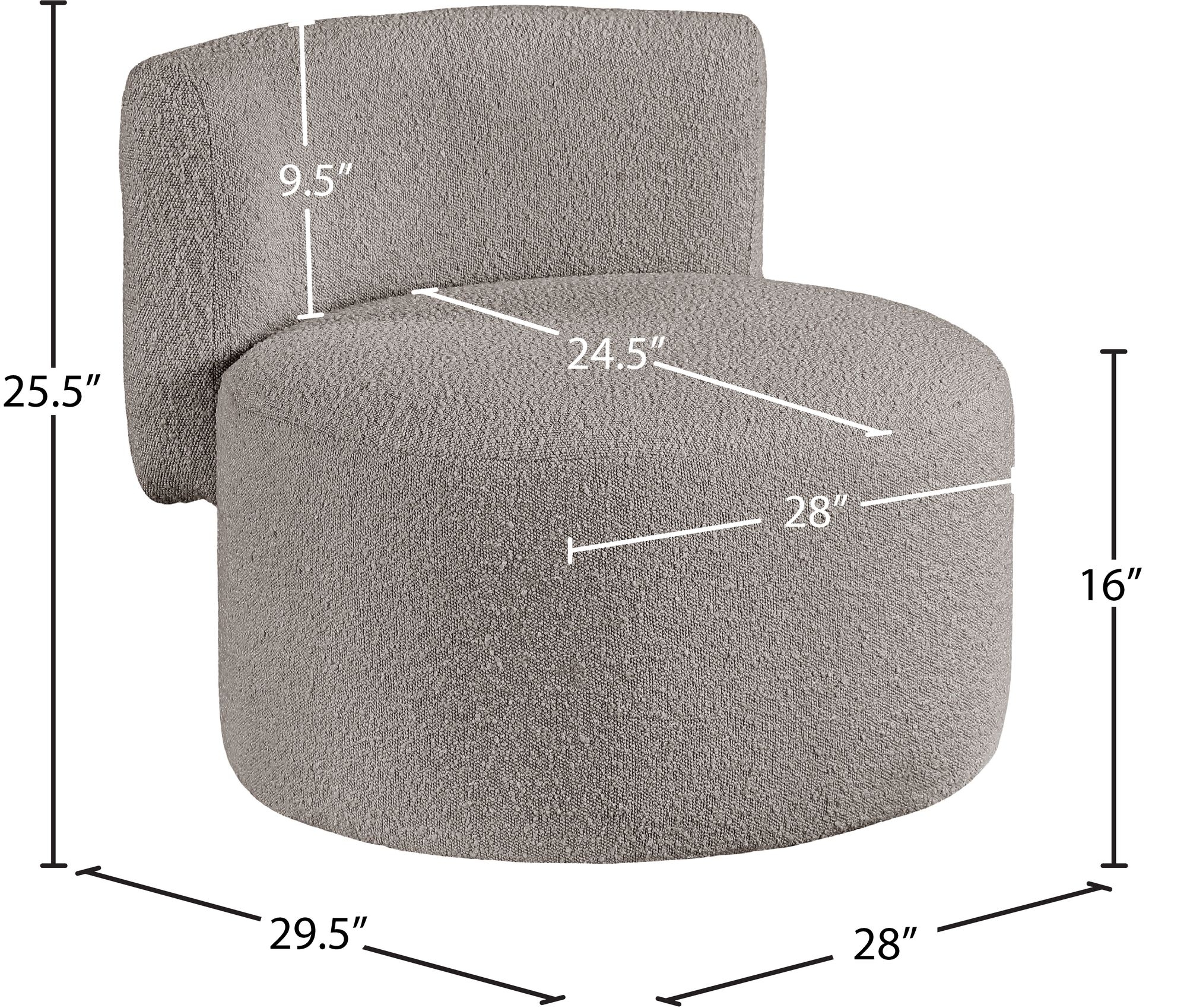 Como Boucle Fabric Accent Chair