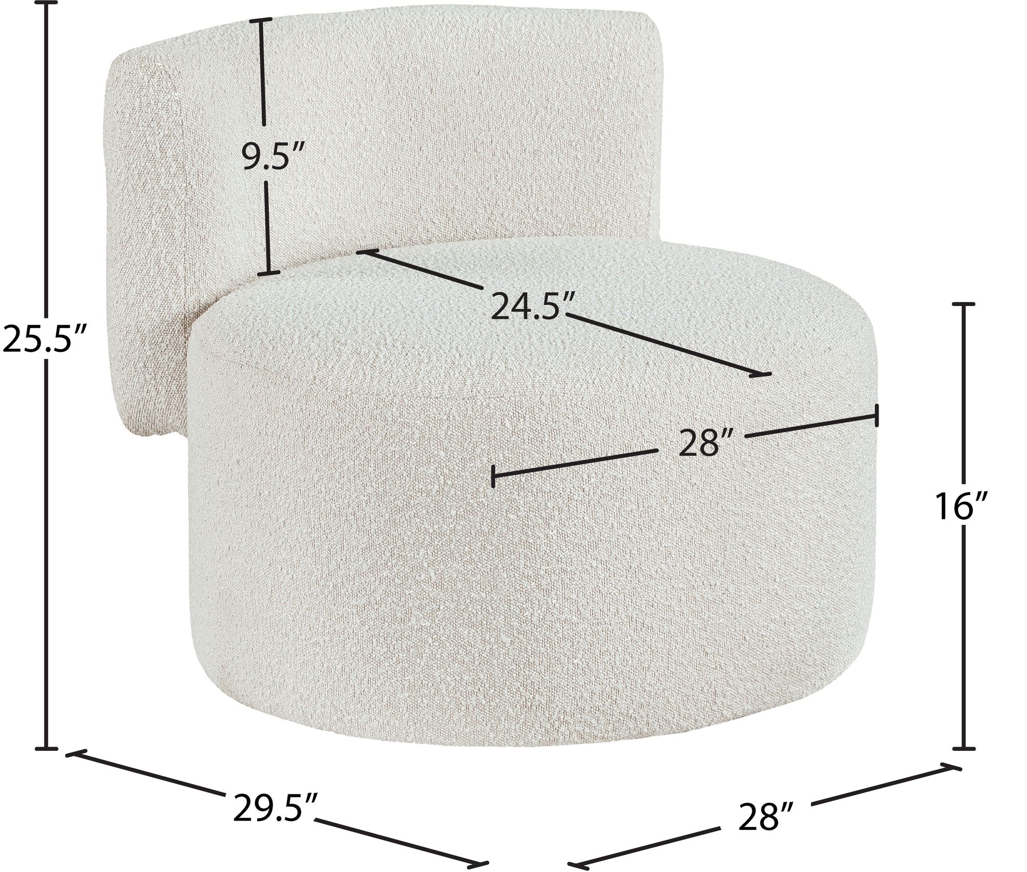 Como Boucle Fabric Accent Chair