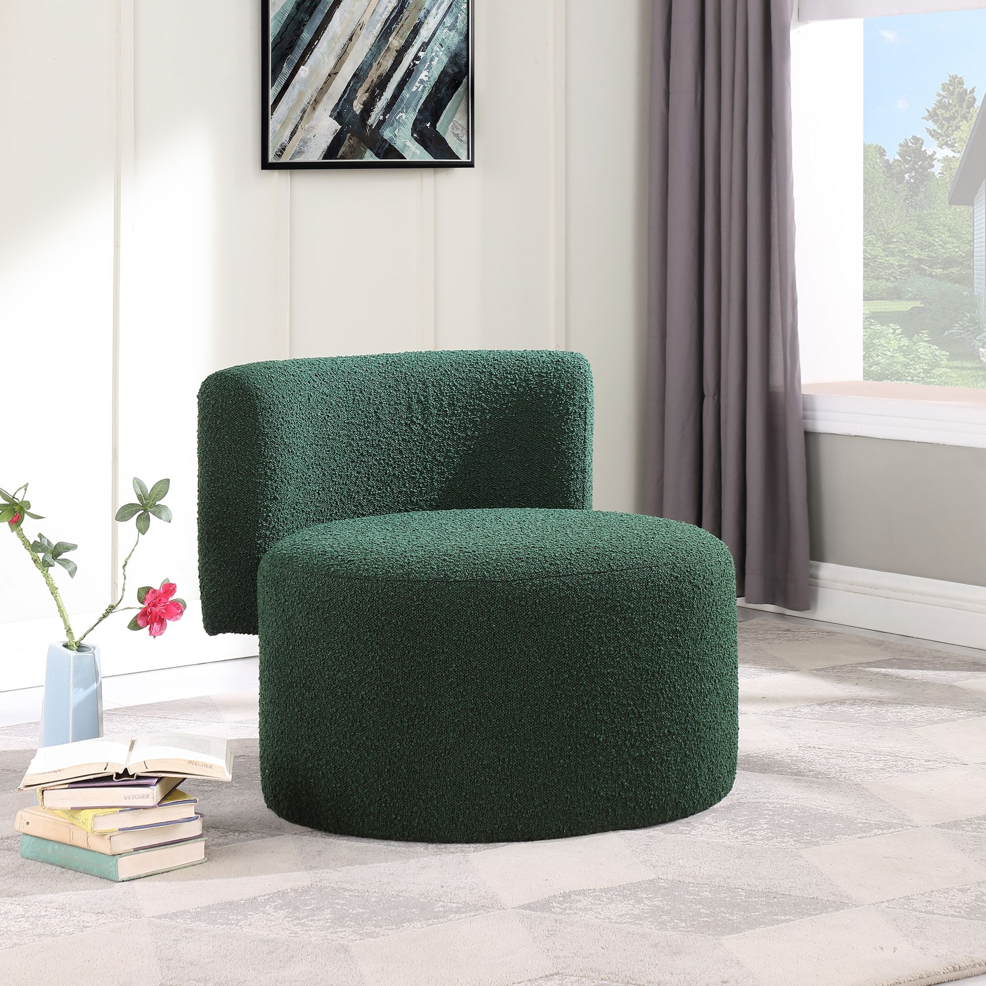 Como Boucle Fabric Accent Chair