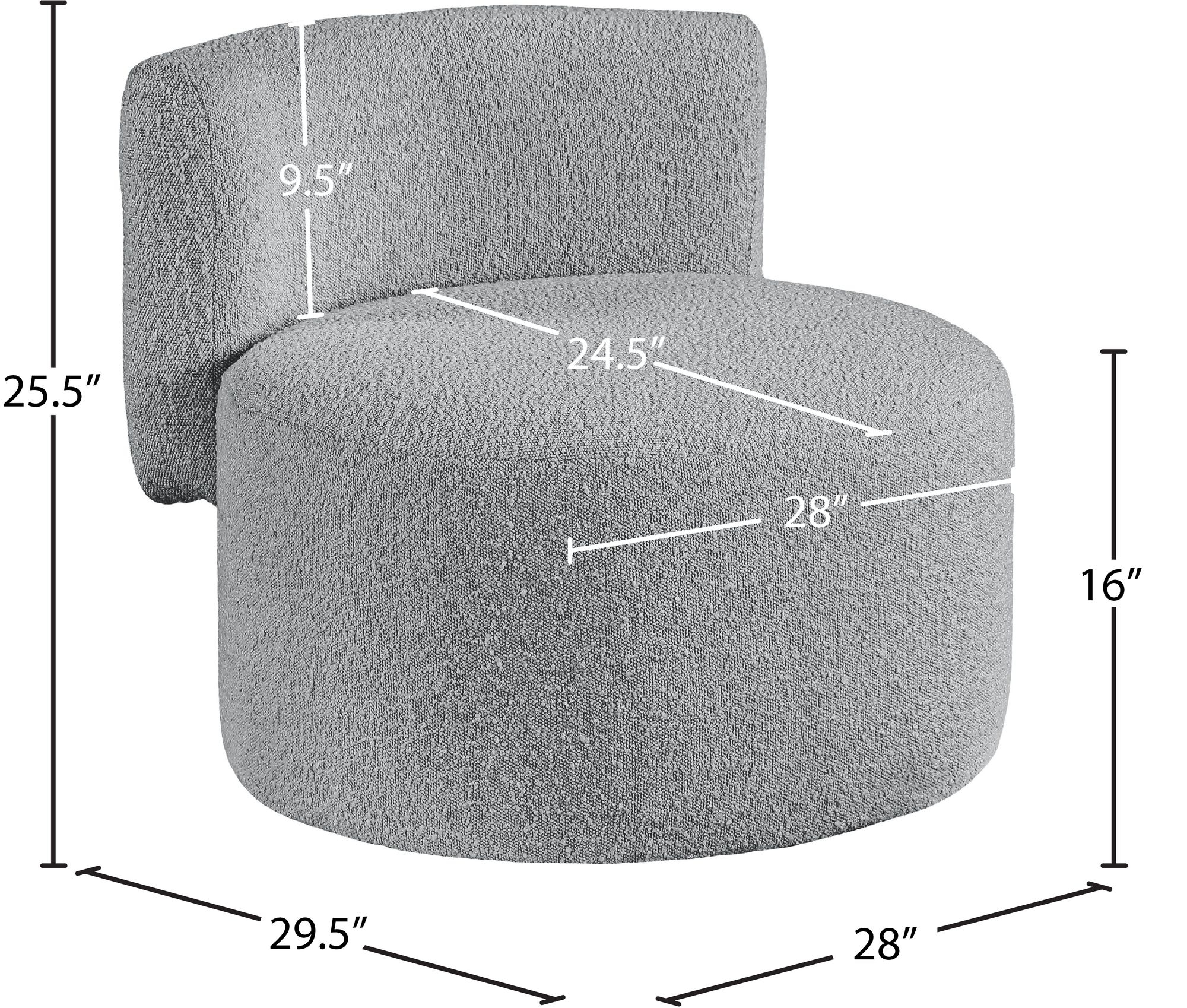 Como Boucle Fabric Accent Chair