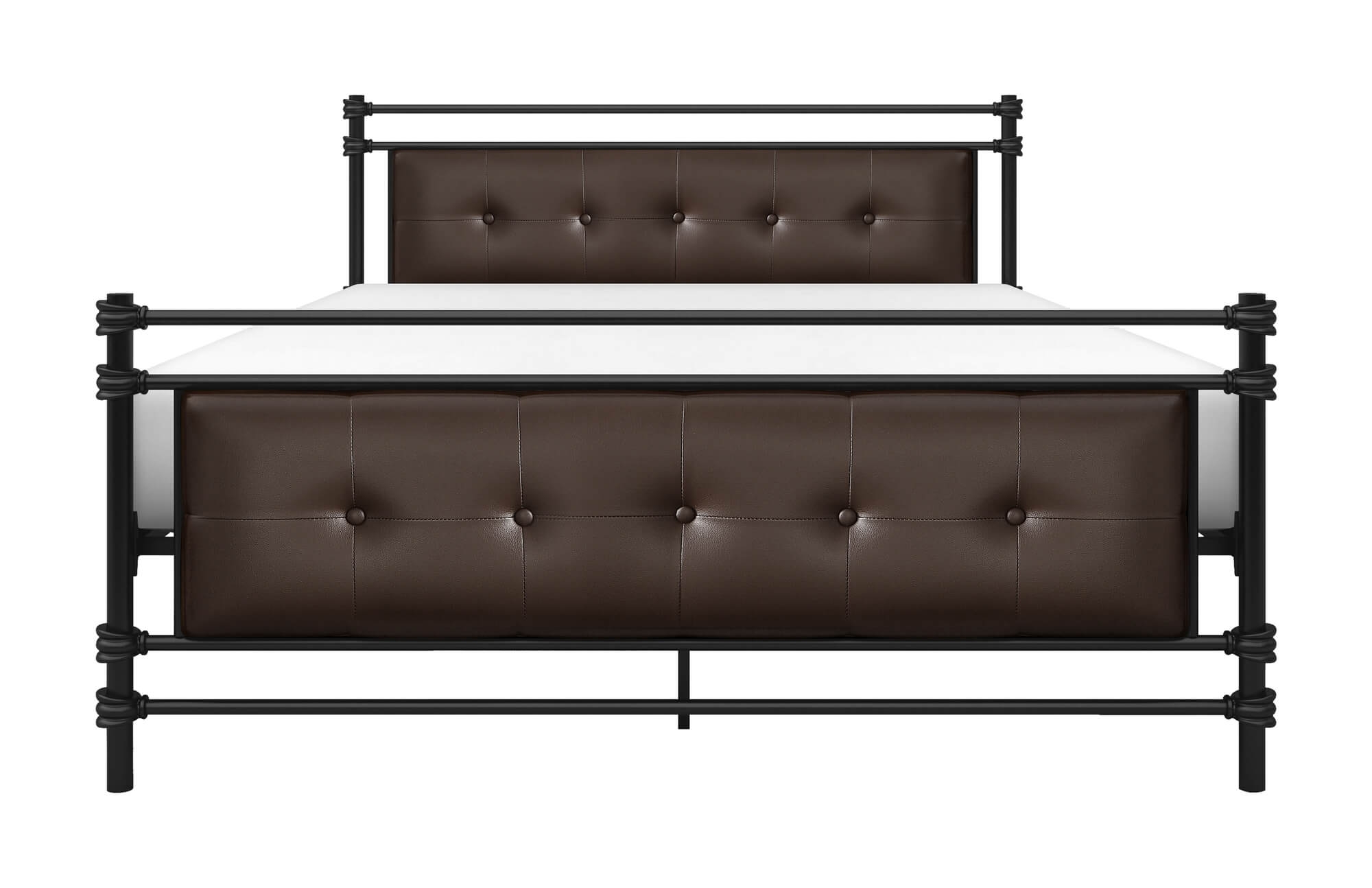 Jayla Leatherette/Metal Platform Bed, Full Size