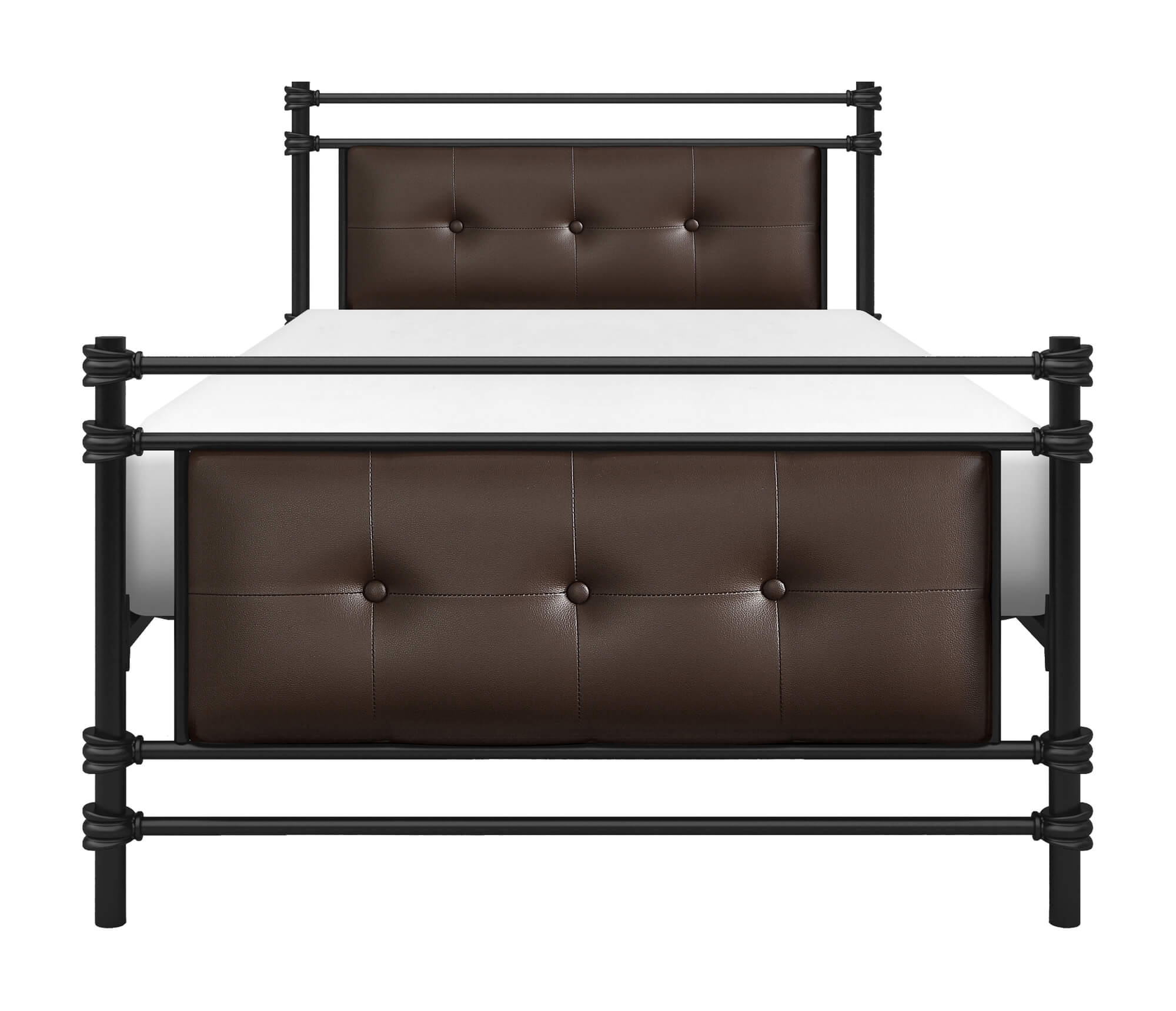 Jayla Leatherette/Metal Platform Bed, Twin Size