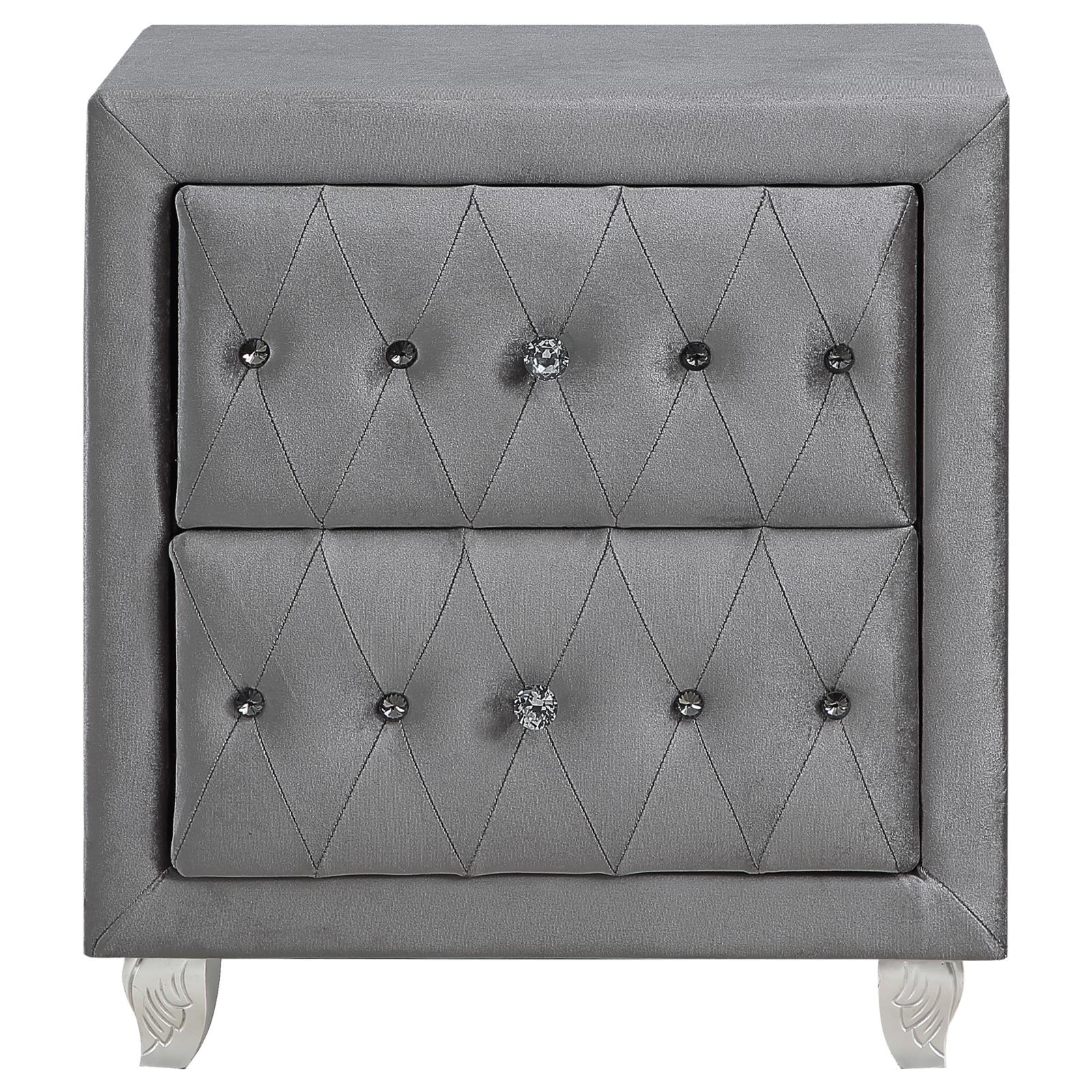 Deanna Velvet Nightstand w/2 Drawers