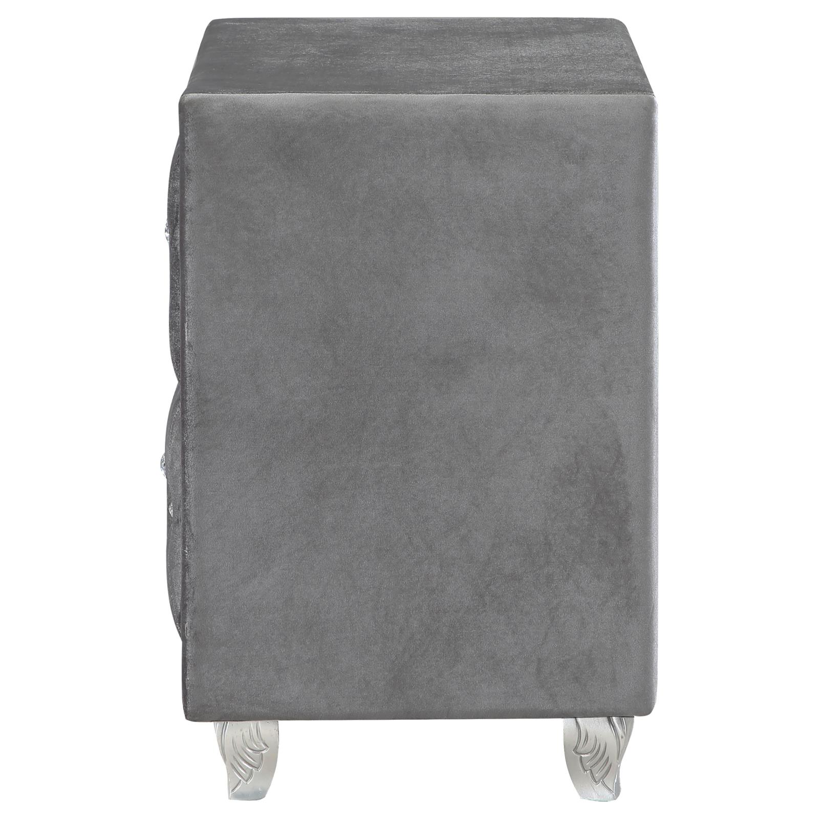 Deanna Velvet Nightstand w/2 Drawers