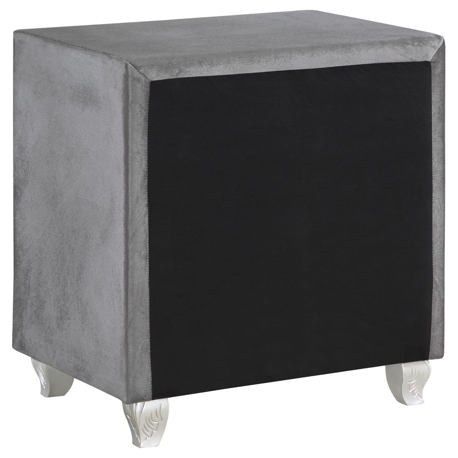 Deanna Velvet Nightstand w/2 Drawers