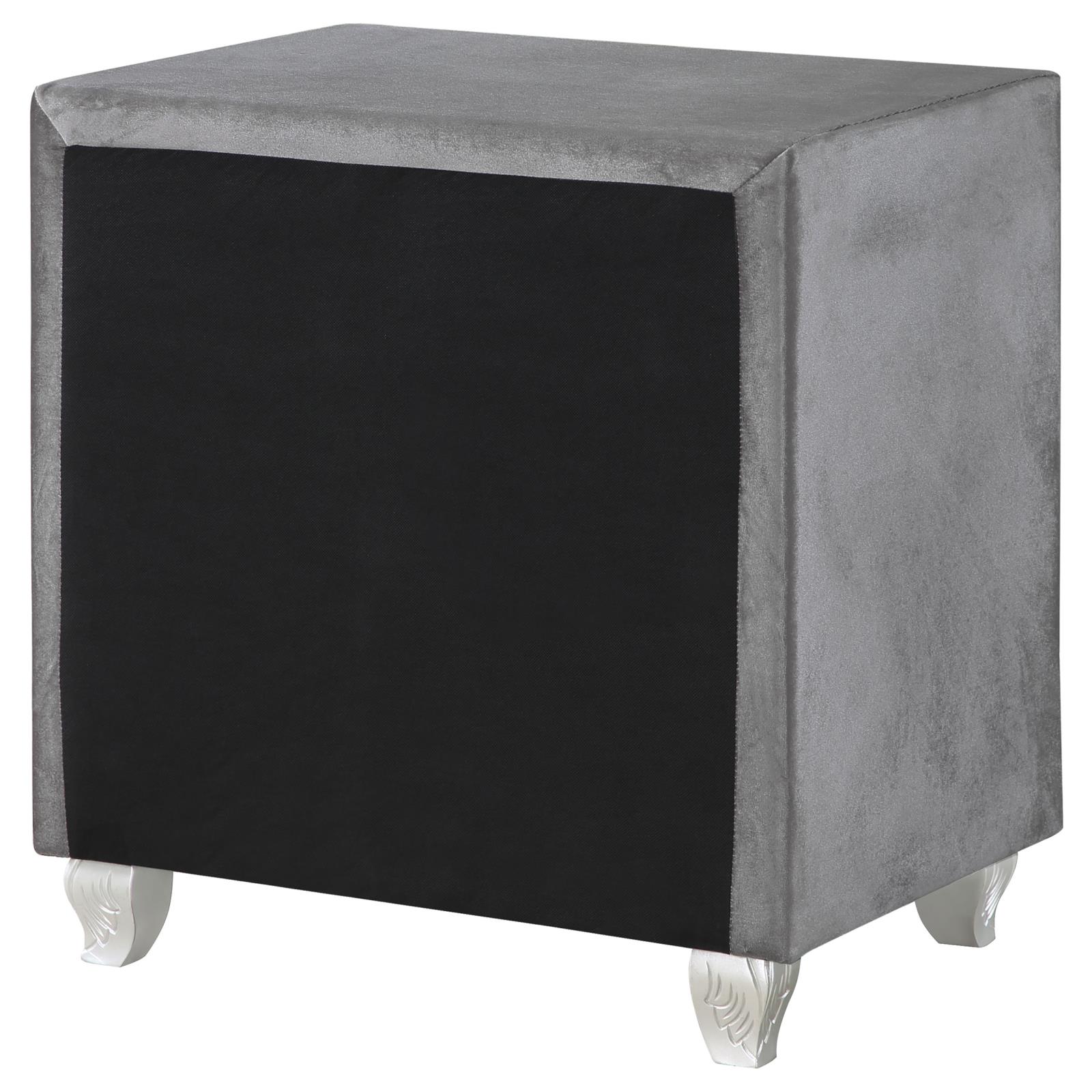 Deanna Velvet Nightstand w/2 Drawers