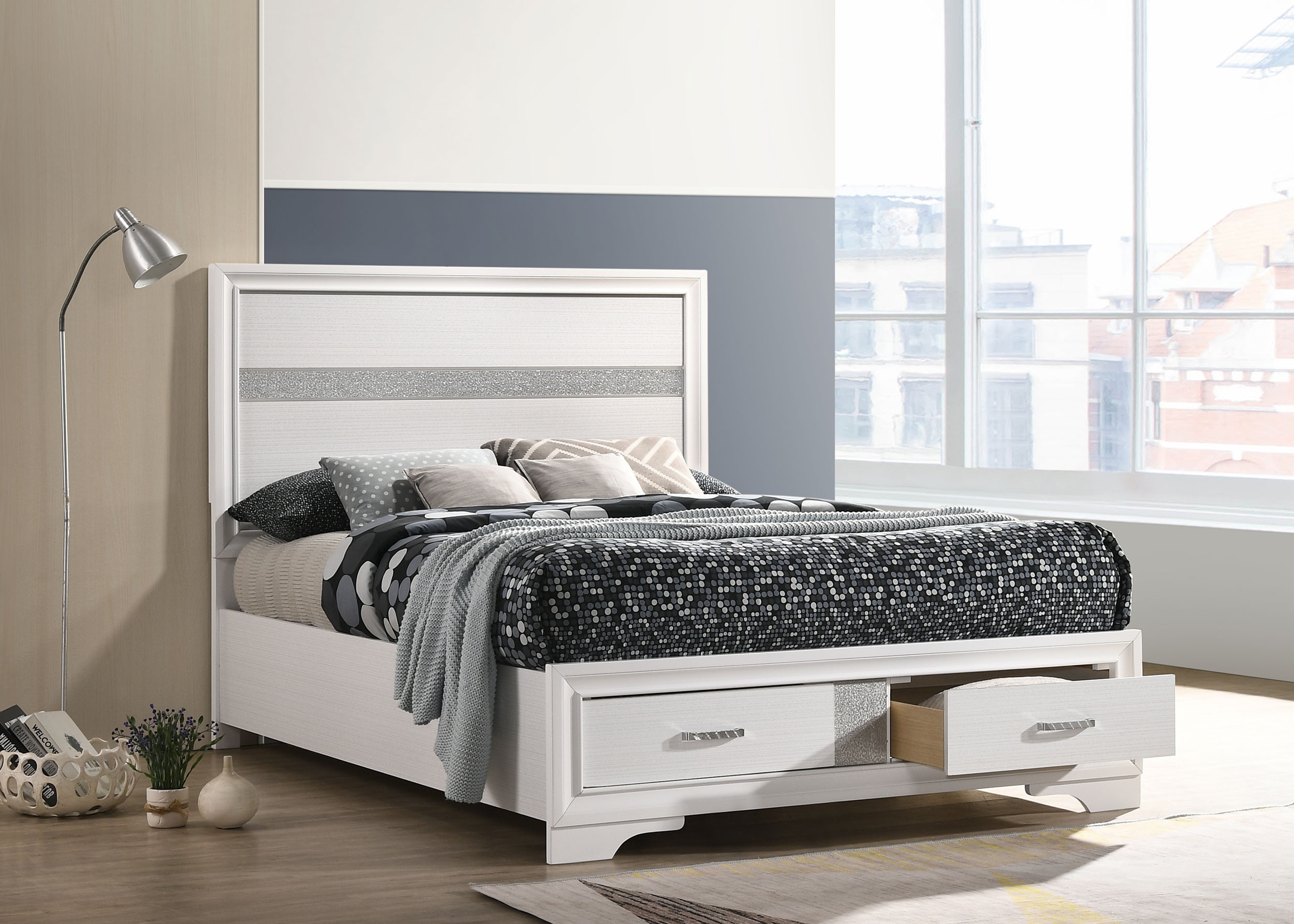 Miranda Wood Platform Storage Bed