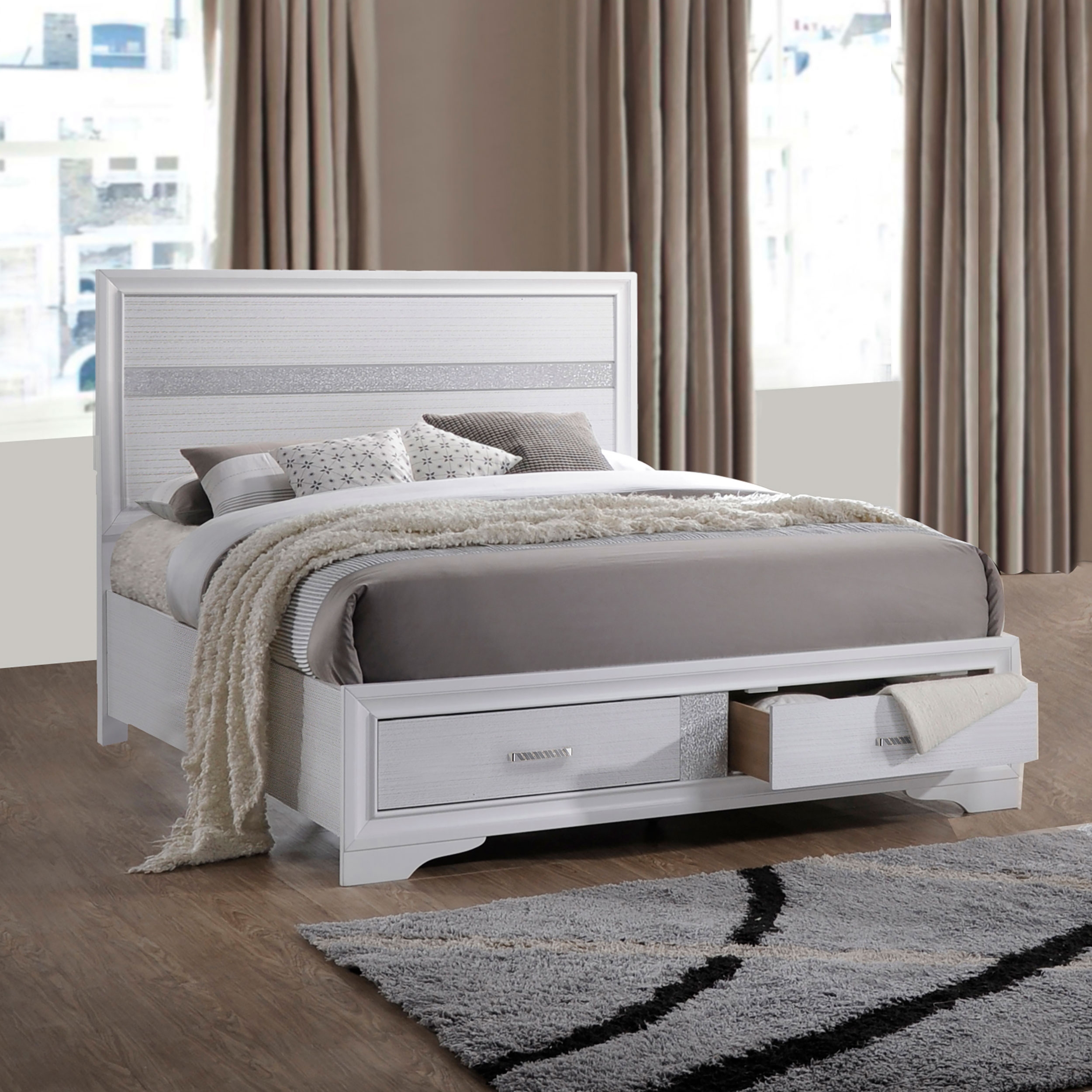 Miranda Wood Platform Storage Bed, California King Size