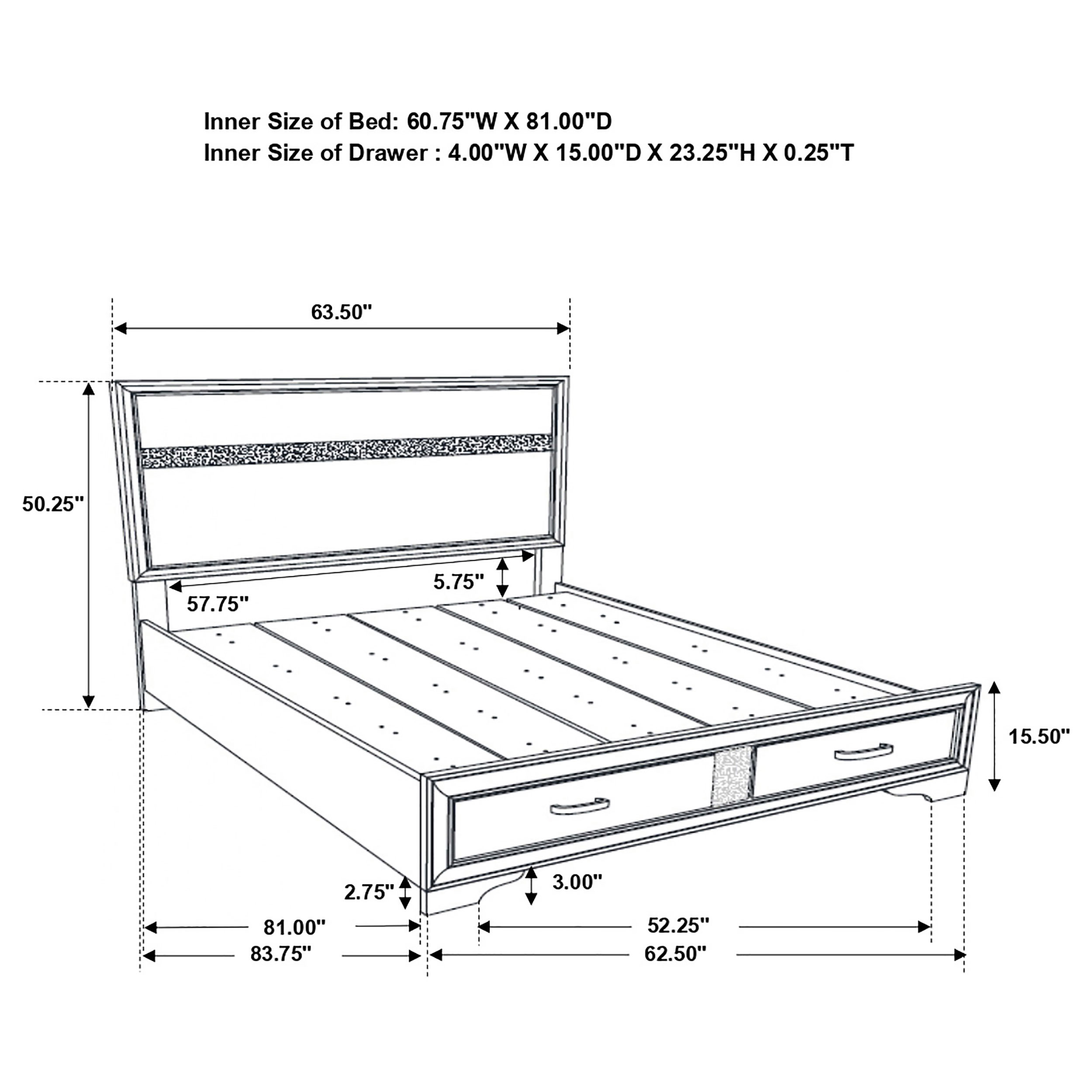 Miranda Wood Platform Storage Bedroom Set
