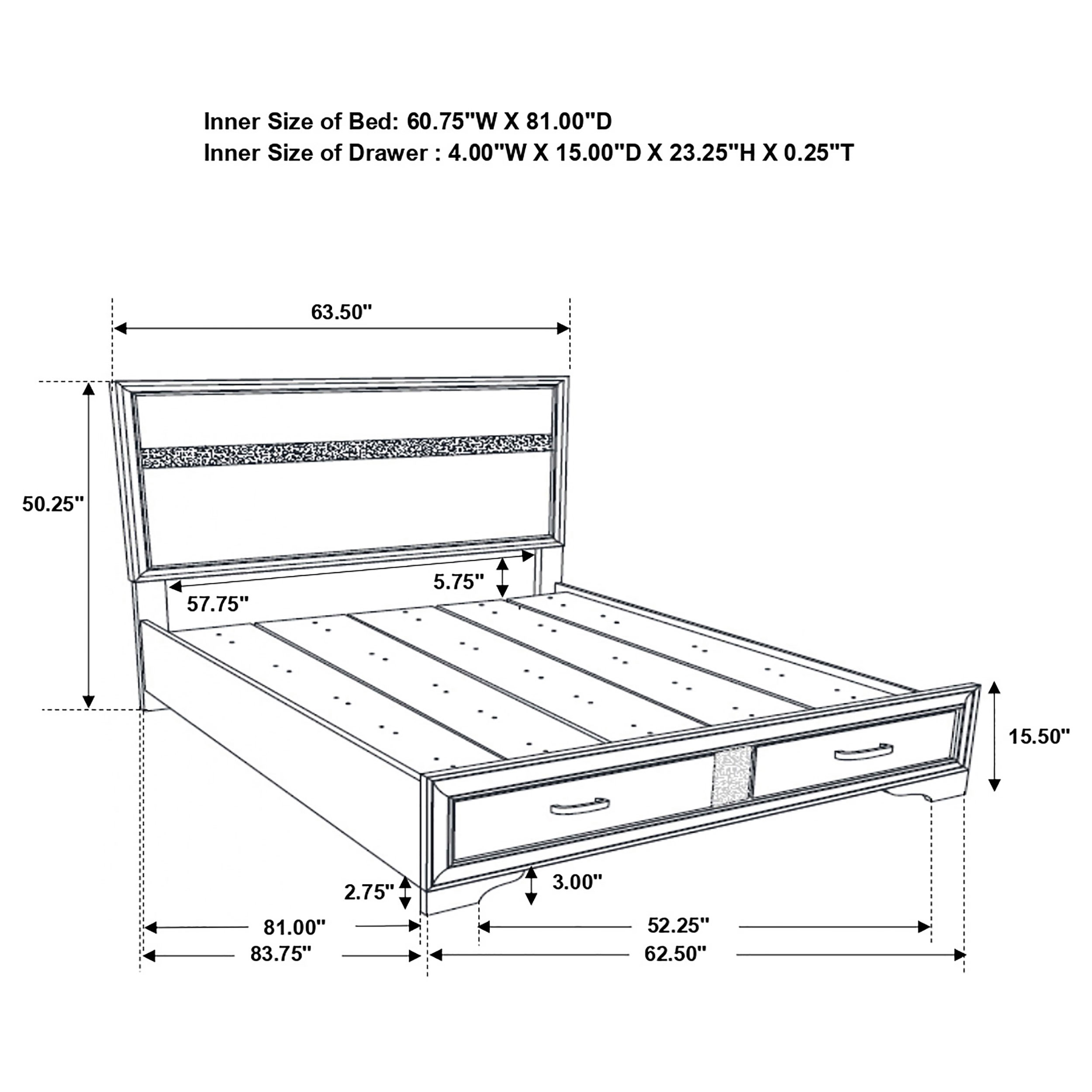 Miranda Wood Platform Storage Bed