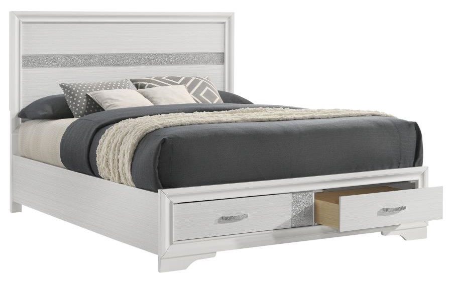 Miranda Wood Platform Storage Bed, Queen Size