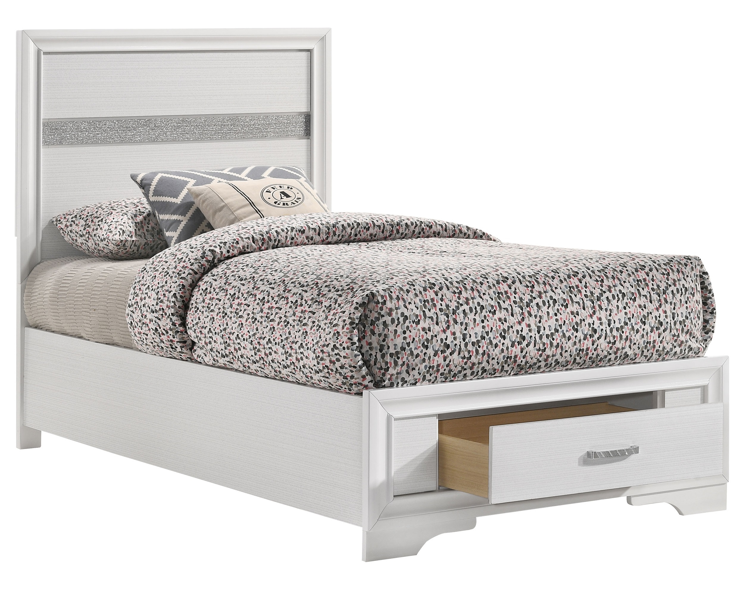 Miranda Wood Platform Storage Bed, Twin Size