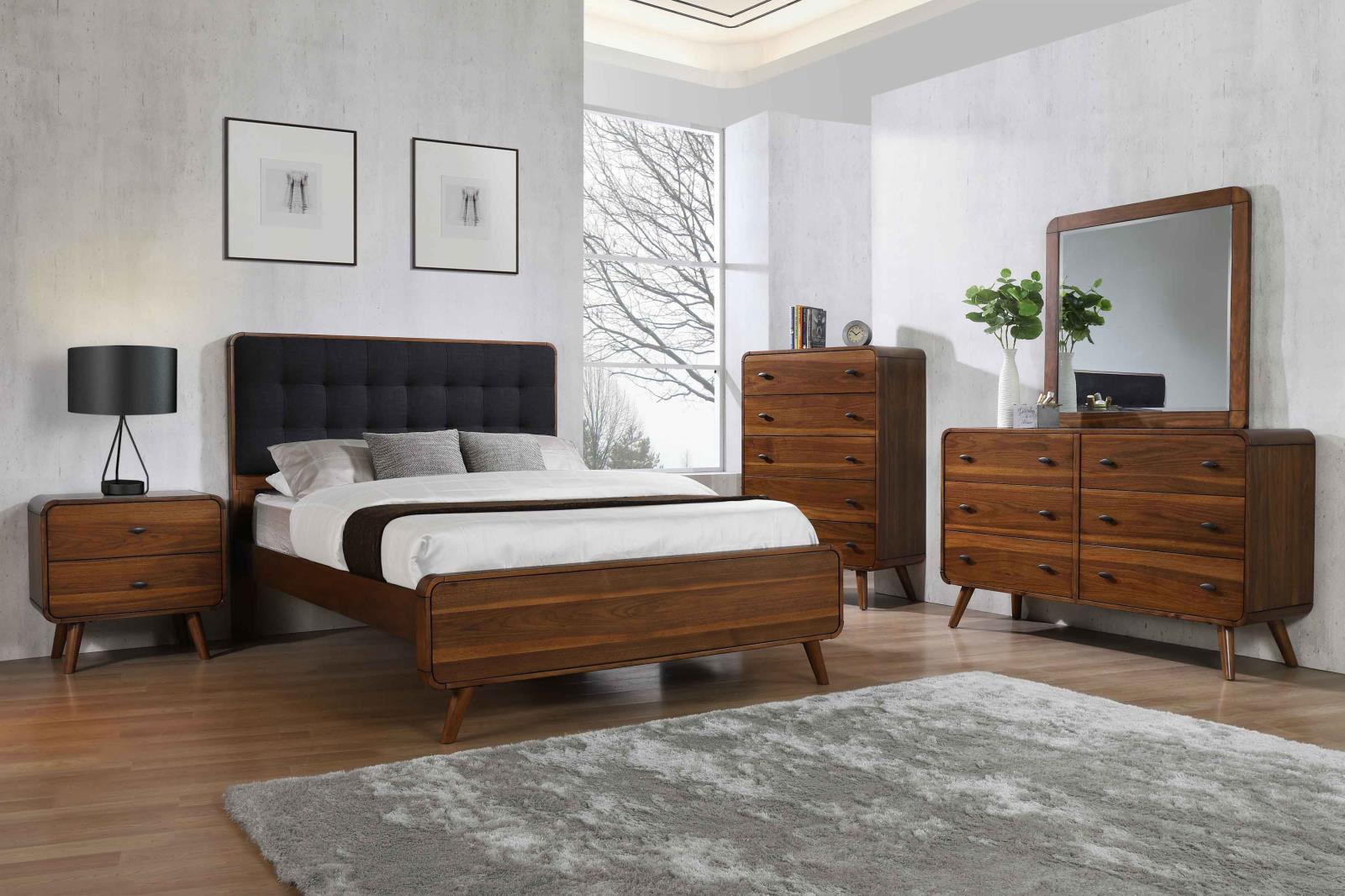 Robyn Fabric/Wood Bed, California King Size