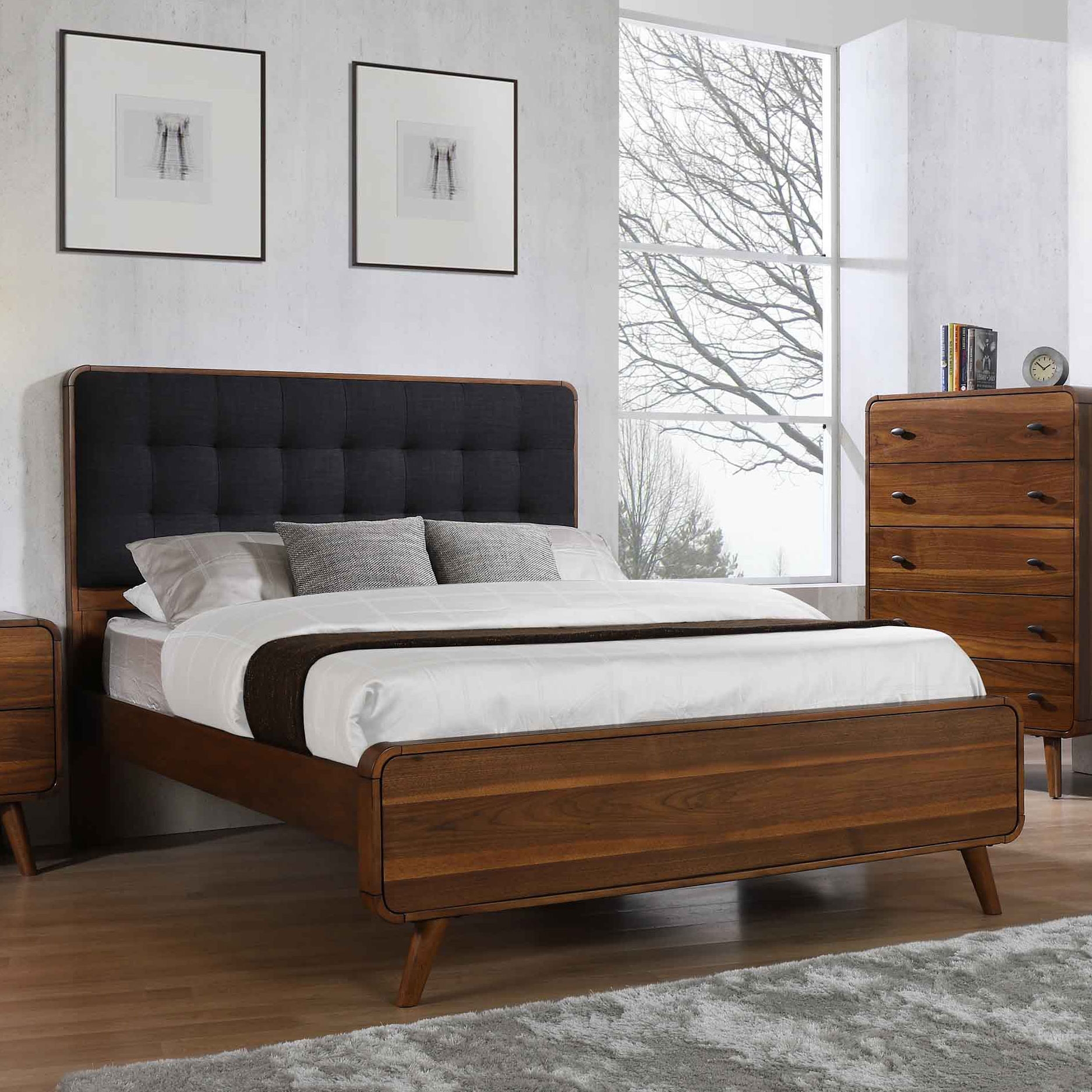 Robyn Fabric/Wood Bed, California King Size