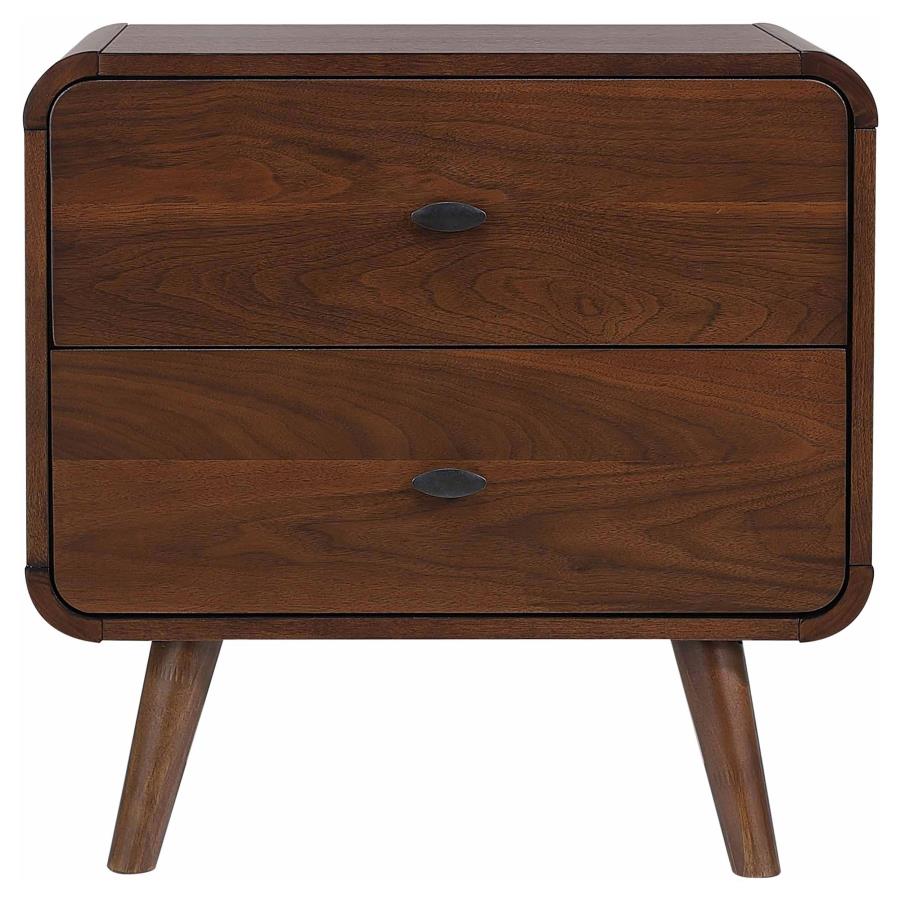 Robyn Wood Nightstand w/2 Drawers & Dual USB