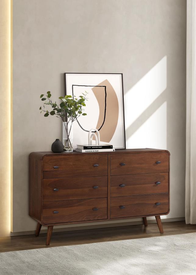 Robyn Wood Double Dresser w/6 Drawers