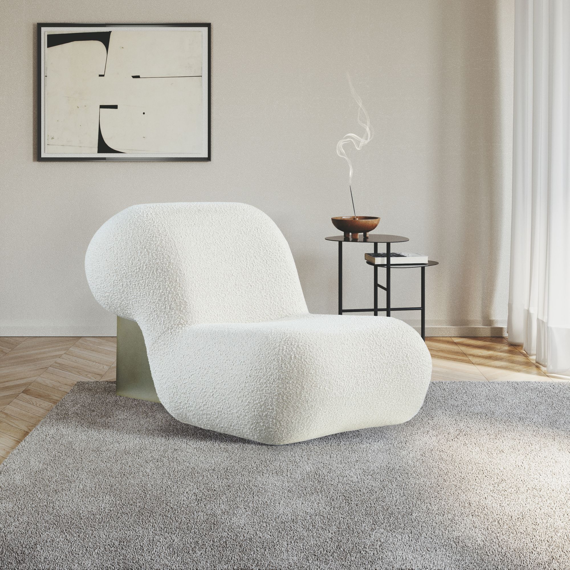 Quadra Boucle Fabric Accent Chair