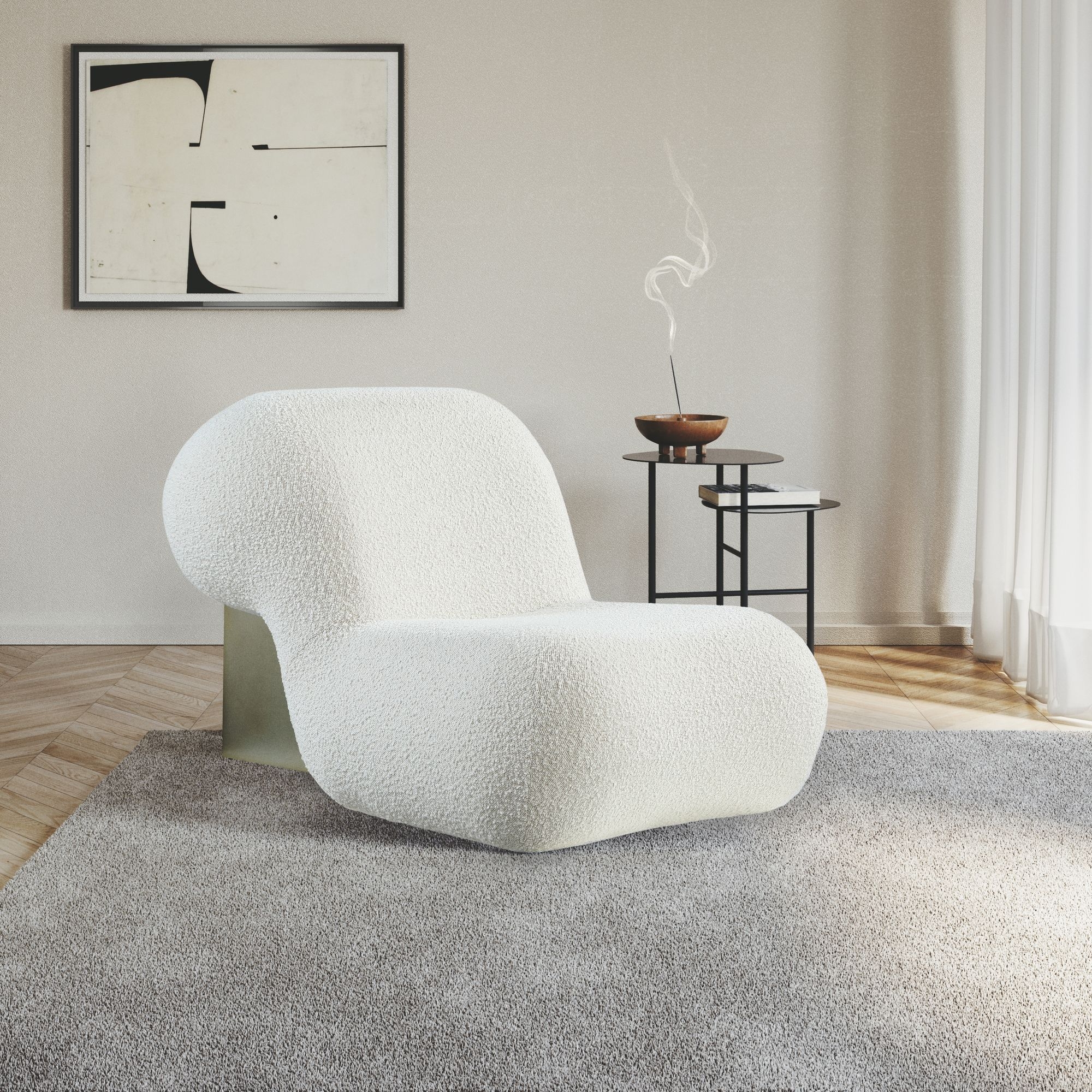 Quadra Boucle Fabric Accent Chair
